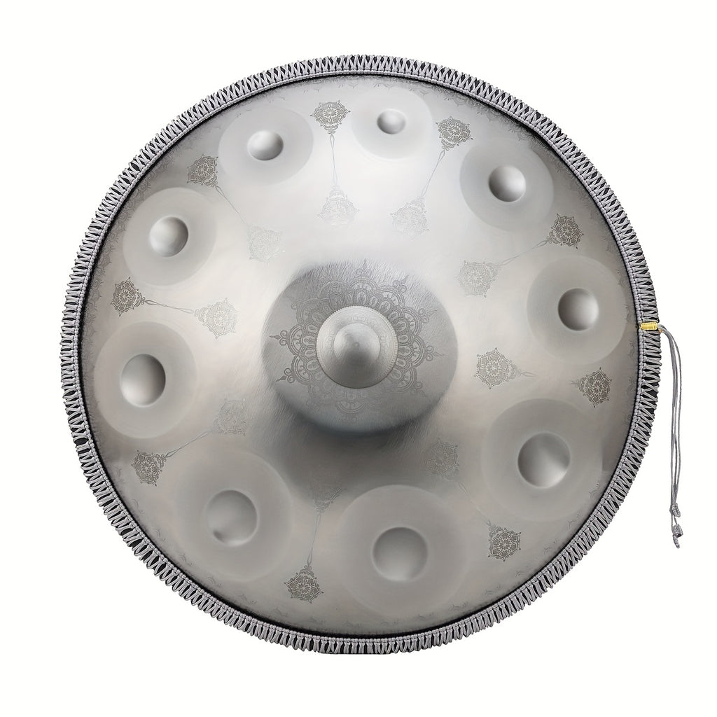 Handpan-Trommel, Silberne Handpan mit Muster für Hobby und Kreativprojekte – Detailansicht 5