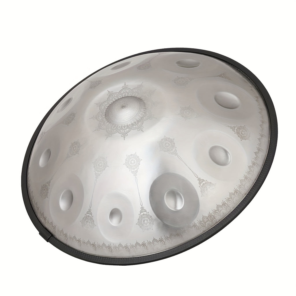 Handpan-Trommel, Silberne Handpan mit Muster für Hobby und Kreativprojekte – Detailansicht 7