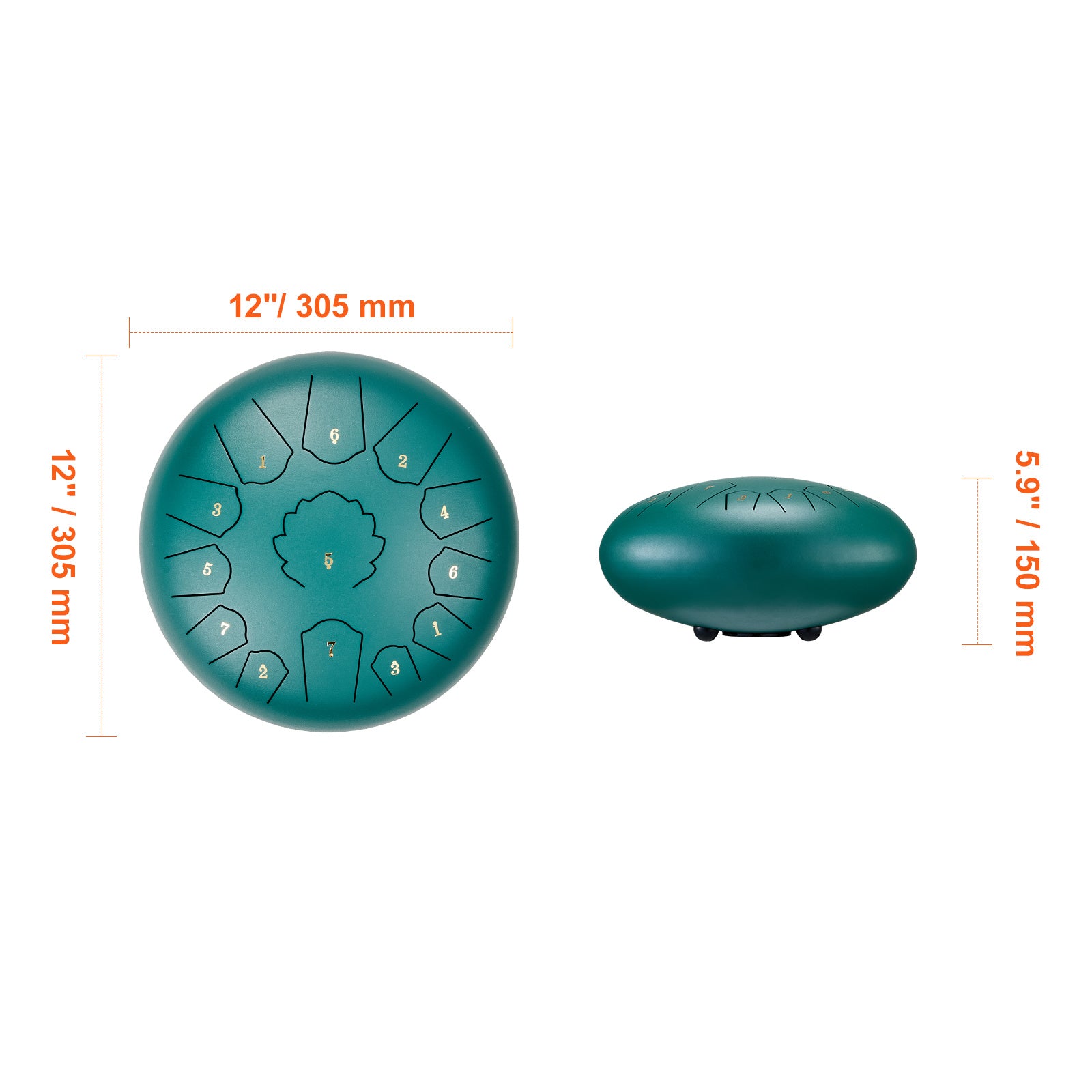 Handpan-Trommel, VEVOR Stahlzungen-Trommel 12 in 13 Noten für Kreativprojekte und Hobby – Detailansicht 4
