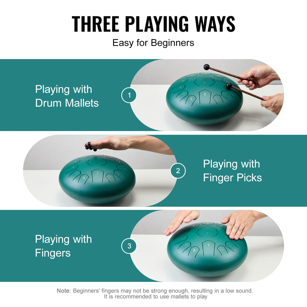 Handpan-Trommel, VEVOR Stahlzungen-Trommel 12 in 13 Noten für Kreativprojekte und Hobby – Detailansicht 5