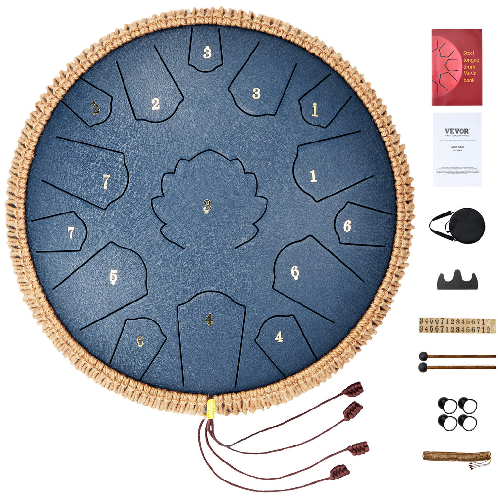 Handpan-Trommel, VEVOR Stahlzungen-Trommel 14 in 15 Noten für Hobby und Kreativprojekte – Hauptansicht