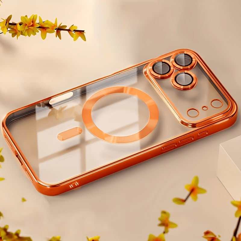 Handyhülle, Orange für magnetisches kabelloses Laden und Alltag – Detailansicht 20