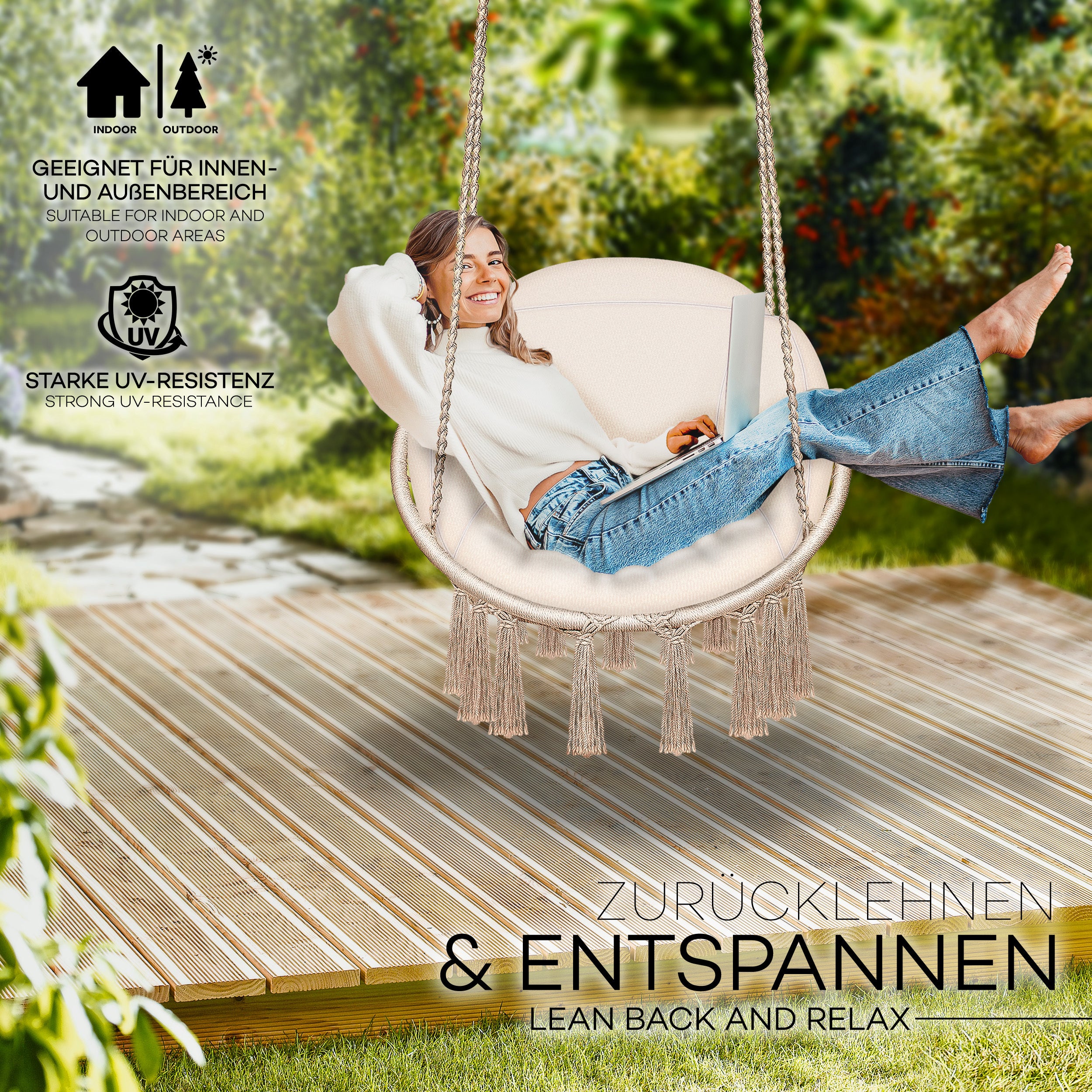 Hängesessel, 200kg für Garten und Balkon – Hauptansicht
