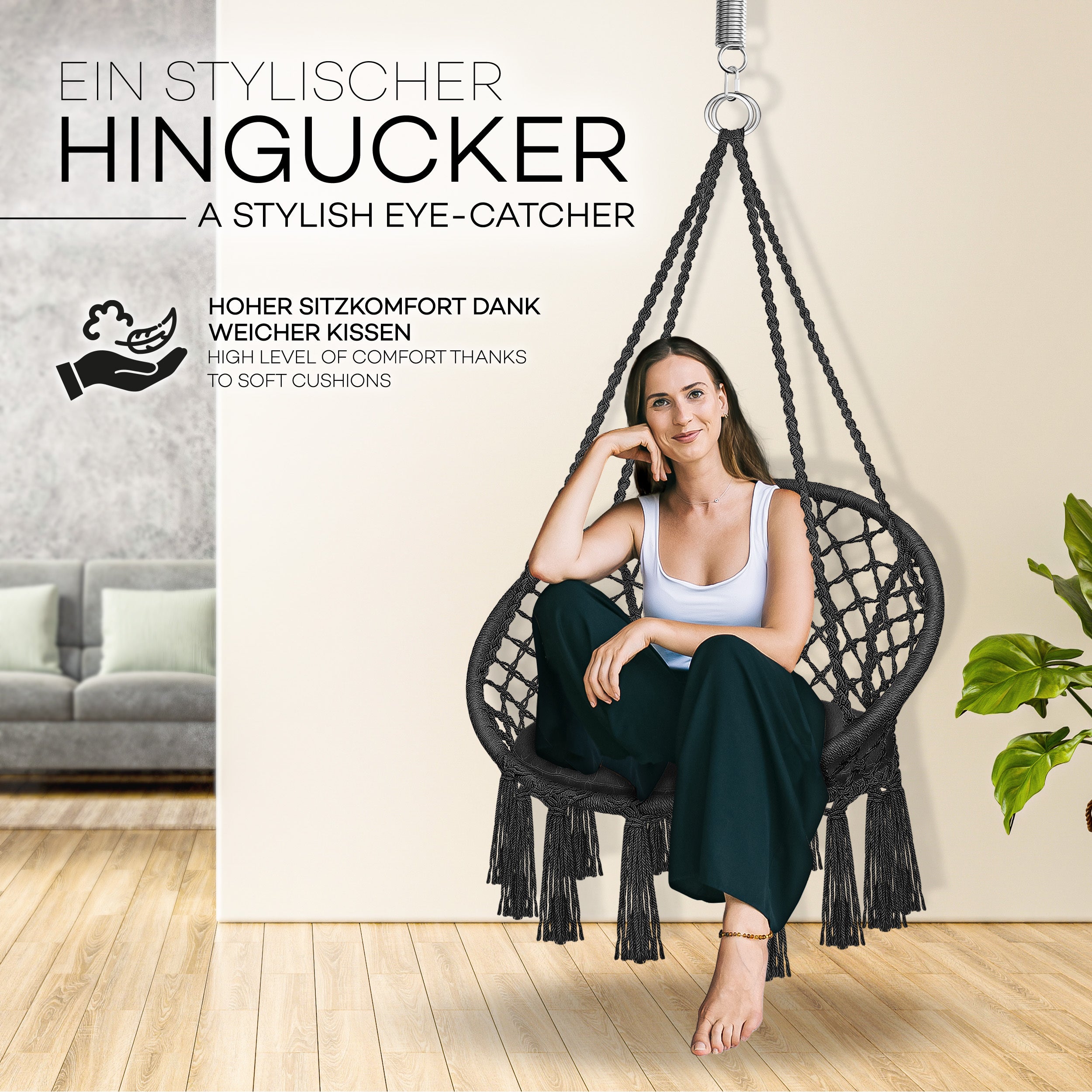 Hängesessel, 200kg für Garten und Balkon – Detailansicht 9