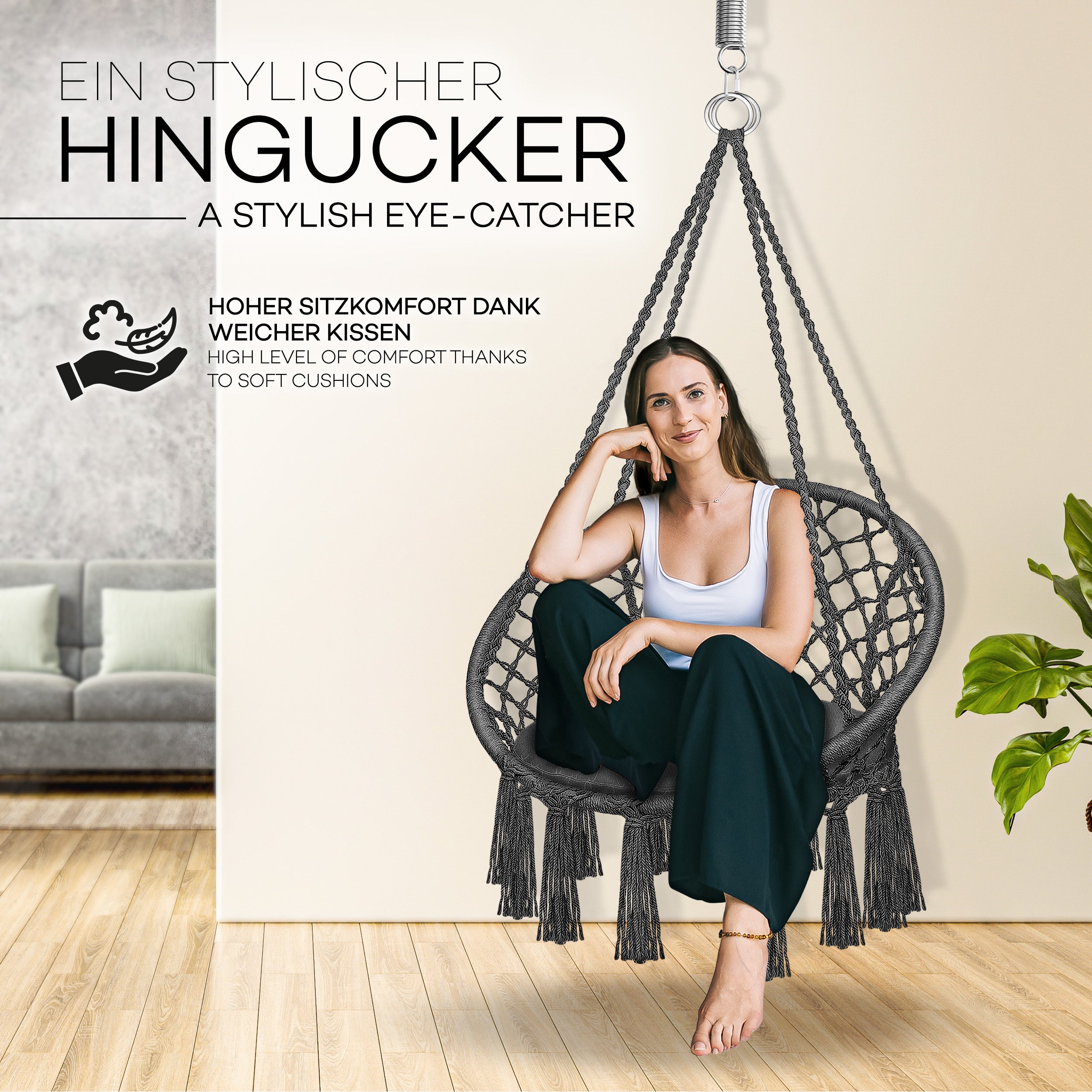 Hängesessel, 200kg für Garten und Balkon – Detailansicht 16