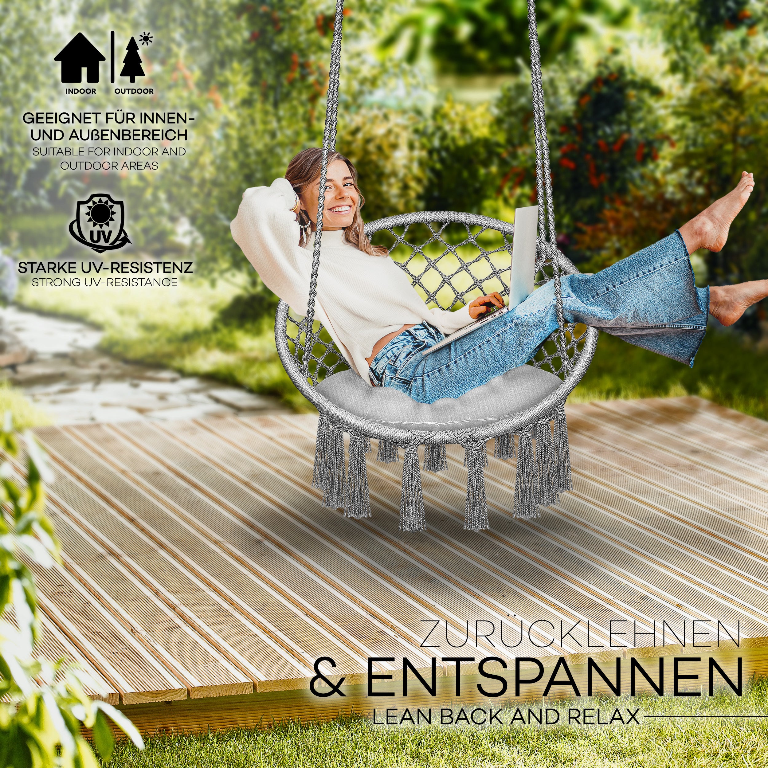 Hängesessel, 200kg für Garten und Balkon – Detailansicht 31