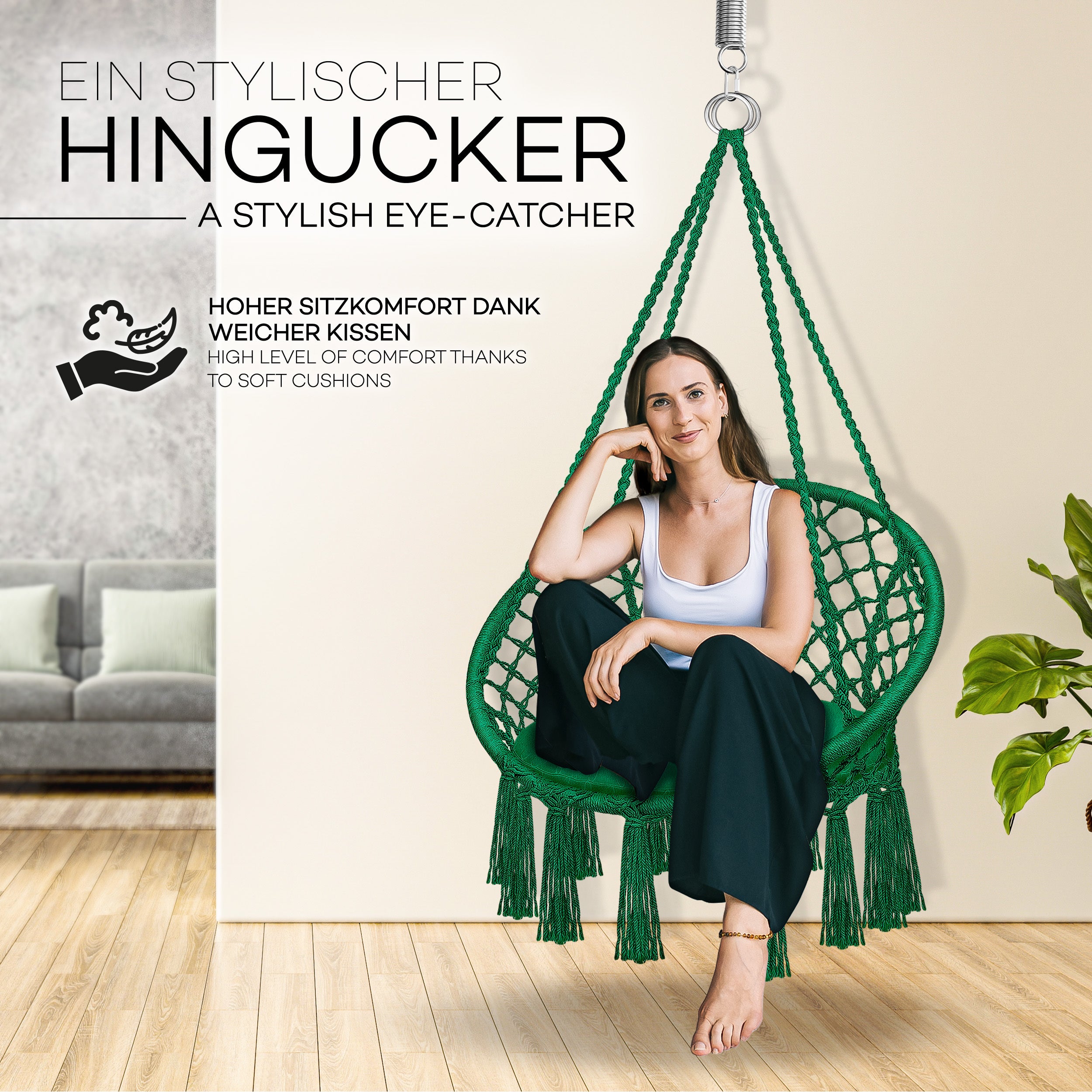 Hängesessel, 200kg für Garten und Balkon – Detailansicht 37