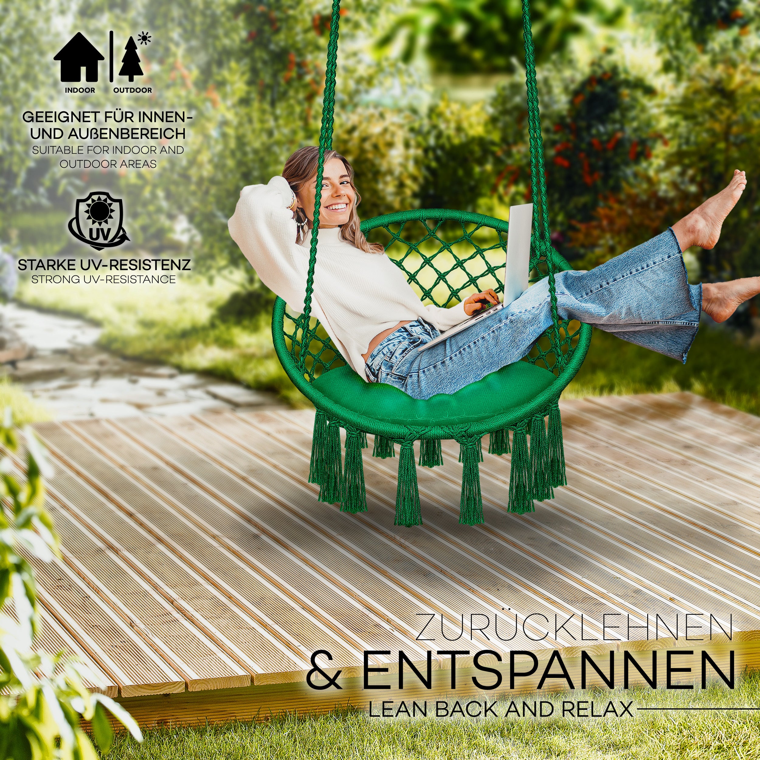 Hängesessel, 200kg für Garten und Balkon – Detailansicht 38