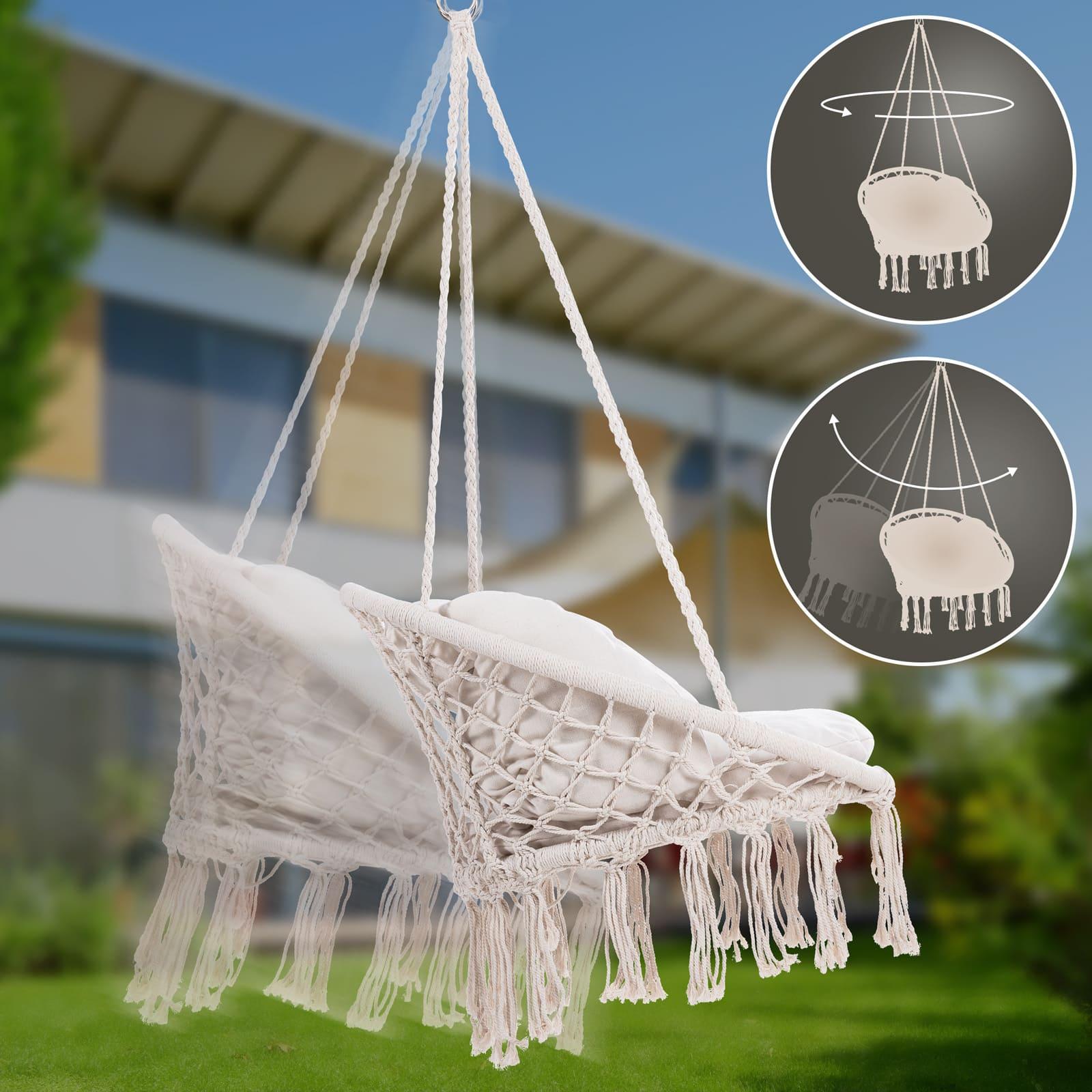 Hängesessel, 360° drehbar für Garten und Balkon – Detailansicht 5