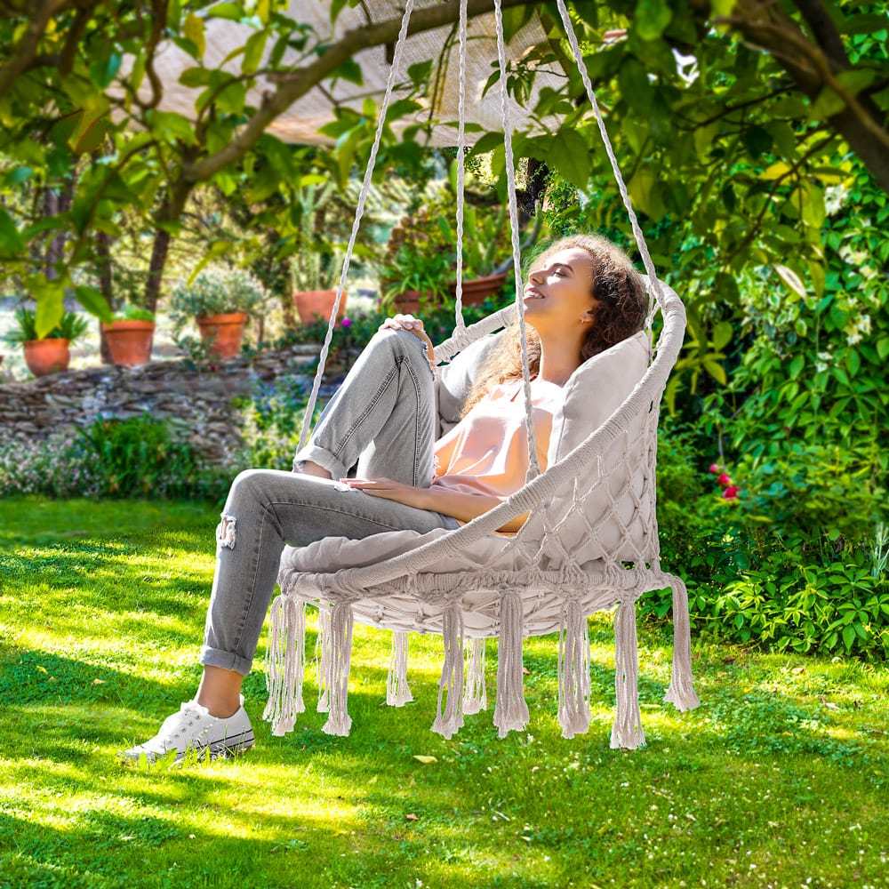 Hängesessel, 360° drehbar für Garten und Balkon – Detailansicht 8