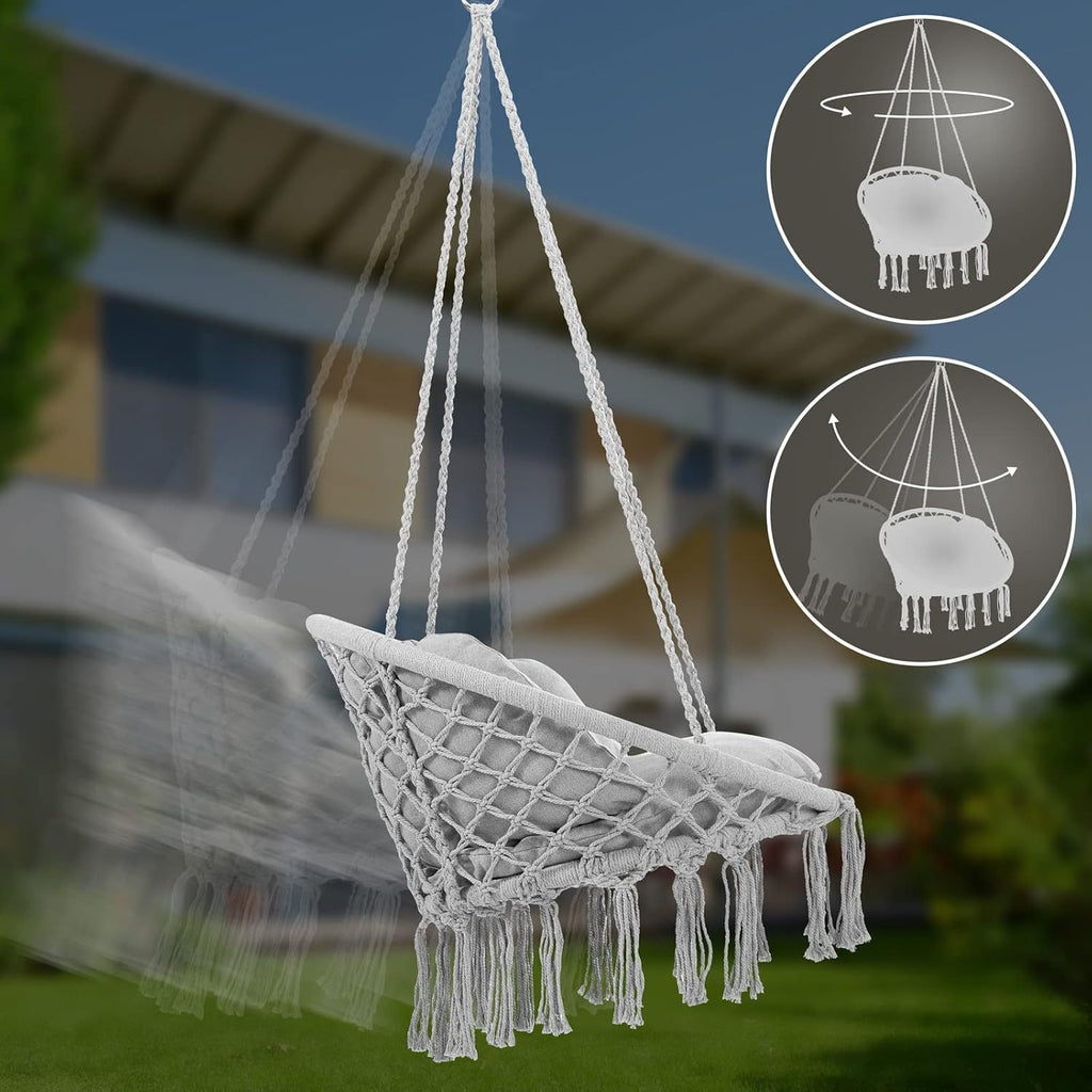 Hängesessel, 360° drehbar für Garten und Balkon – Detailansicht 13
