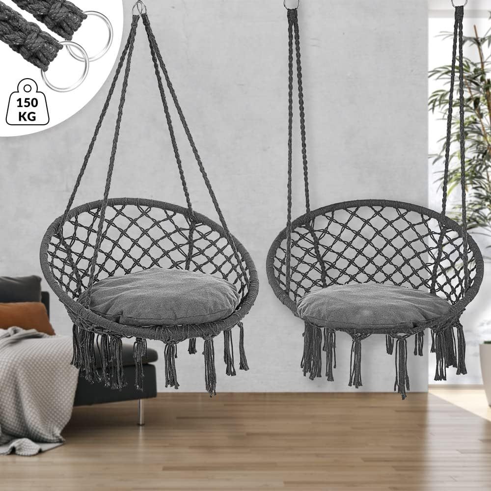 Hängesessel, 360° drehbar für Garten und Balkon – Detailansicht 17
