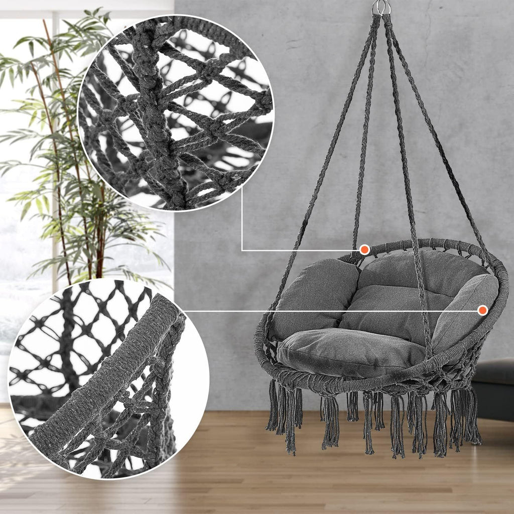 Hängesessel, 360° drehbar für Garten und Balkon – Detailansicht 19