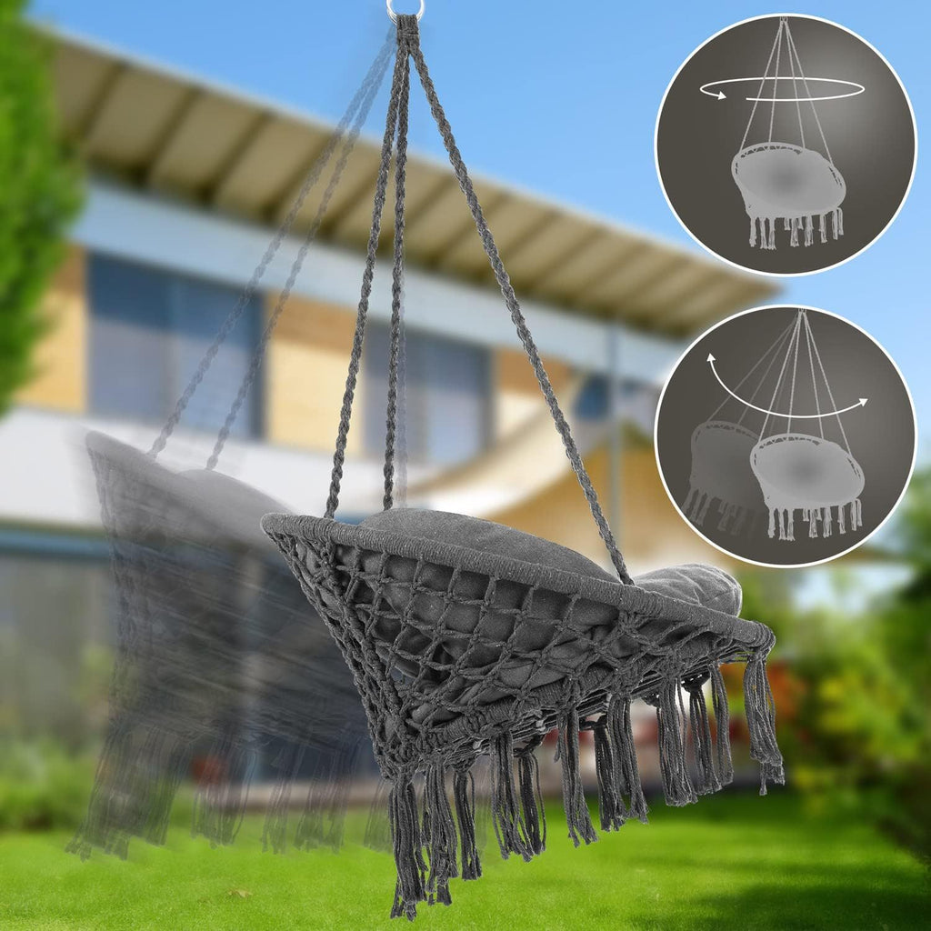 Hängesessel, 360° drehbar für Garten und Balkon – Detailansicht 20