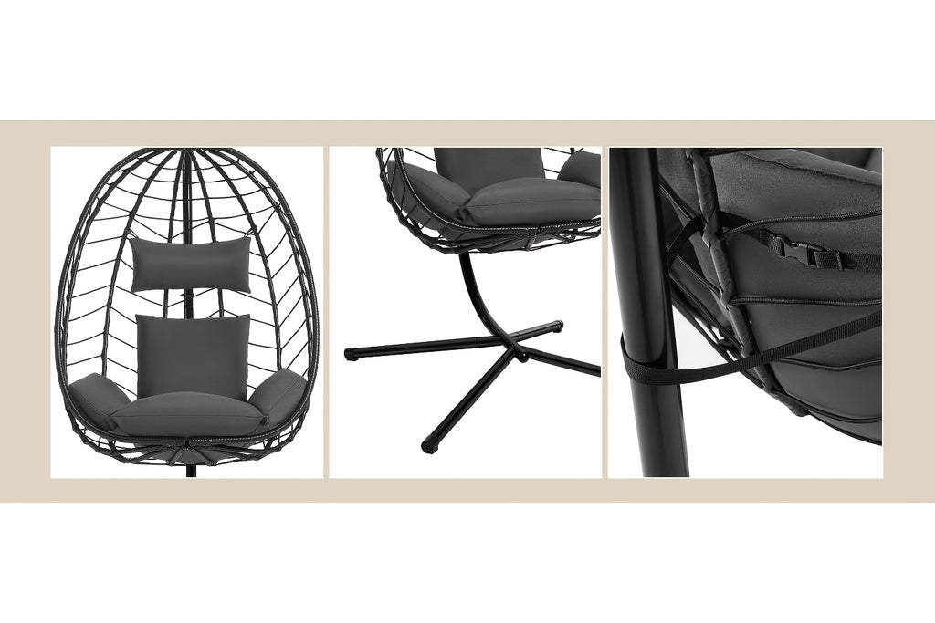 Hängesessel, Rattan für Garten und Balkon – Detailansicht 2