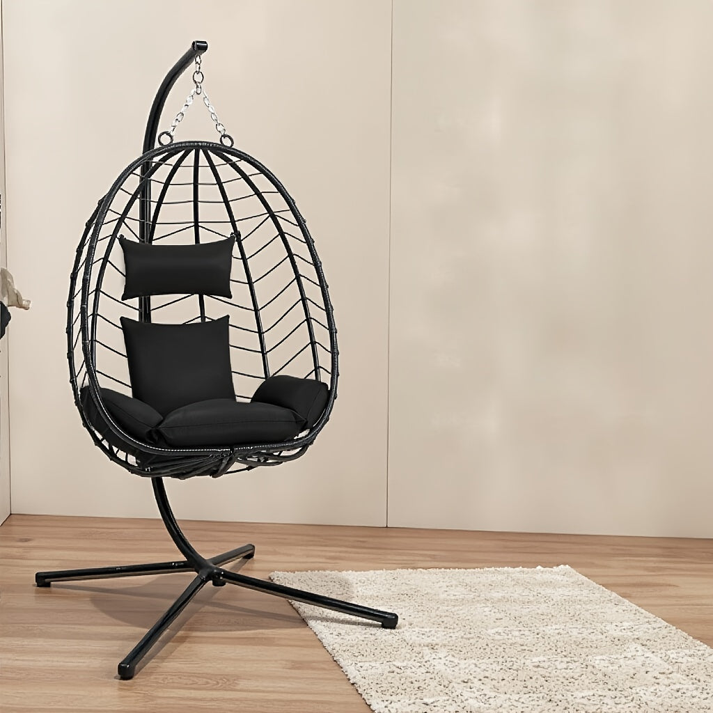 Hängesessel, Rattan für Garten und Balkon – Detailansicht 3