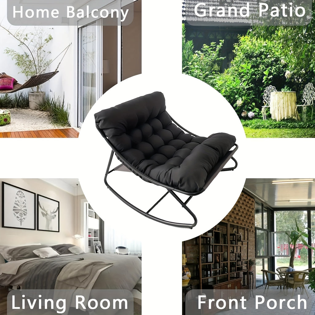 Hängesessel, Schwarz für Garten und Balkon – Detailansicht 3