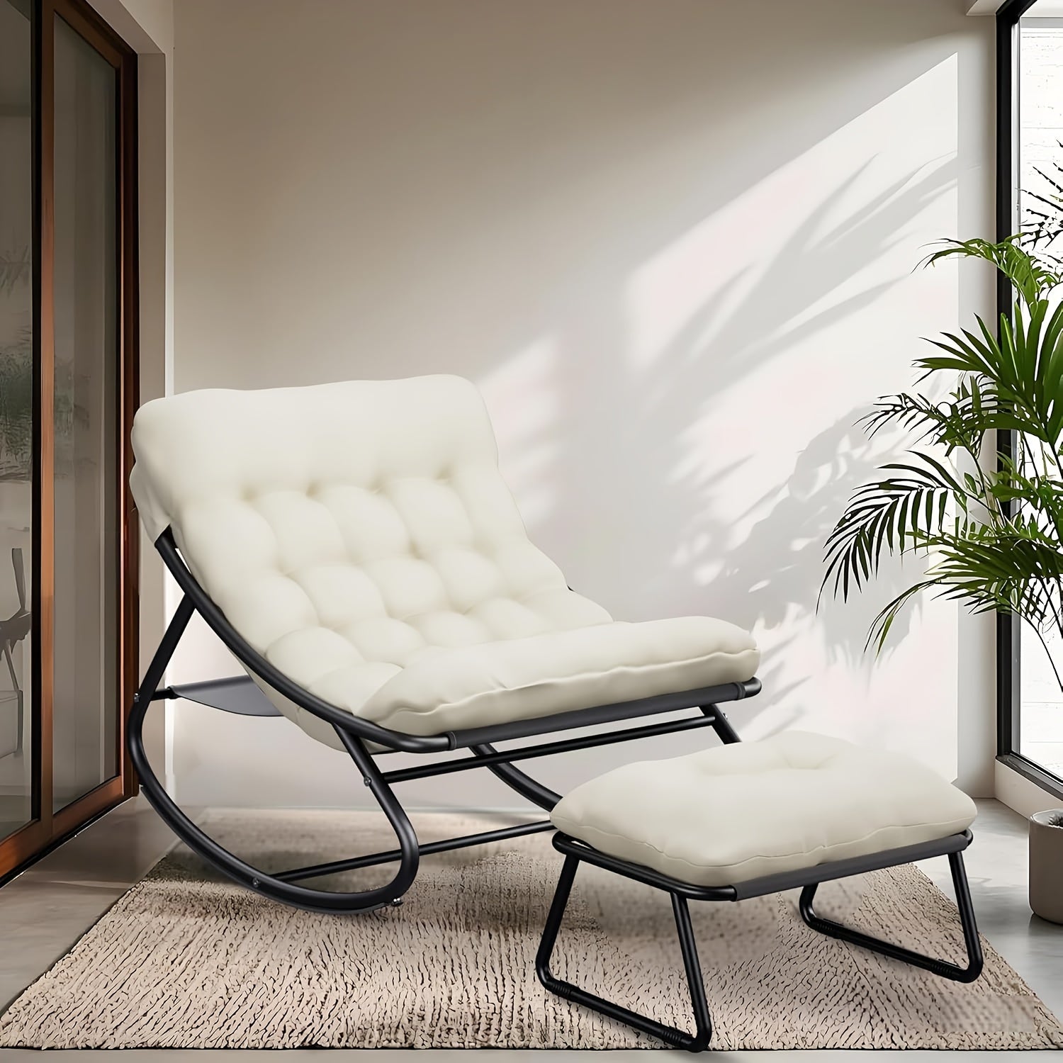 Hängesessel, Schwarz für Garten und Balkon – Detailansicht 16