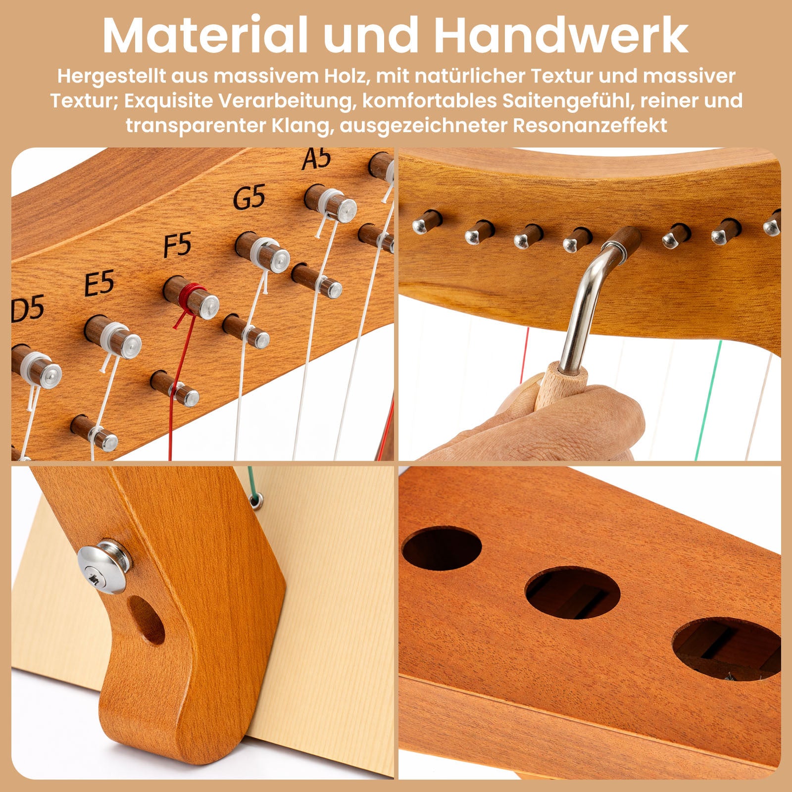 Harfen, Braun für Alltag und Zuhause – Detailansicht 6