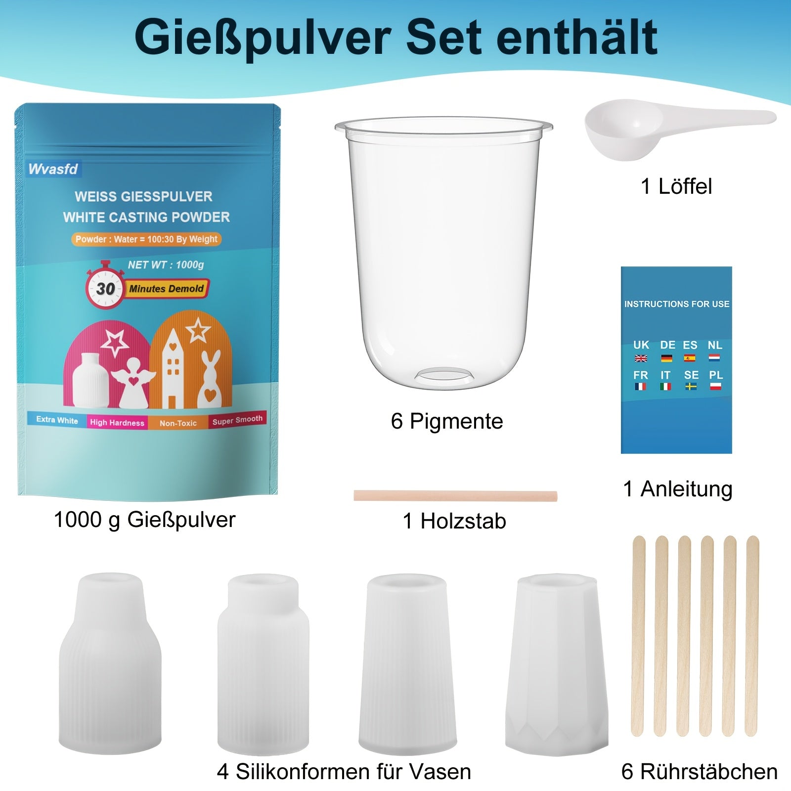 Harzgießpulver-Starterset, 1000g für Anfänger und Alltag – Detailansicht 10