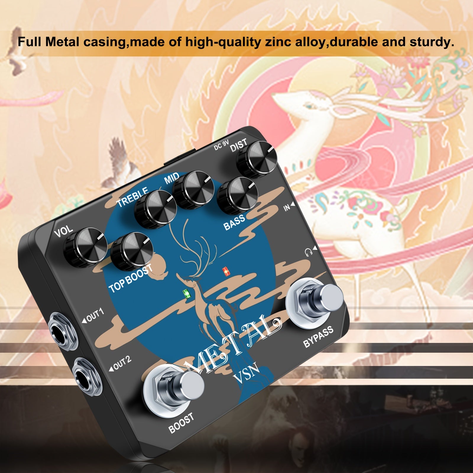 Heavy Metal Distortion Gitarrenpedal, Metallverzerrungspedal für Alltag und Zuhause – Hauptansicht
