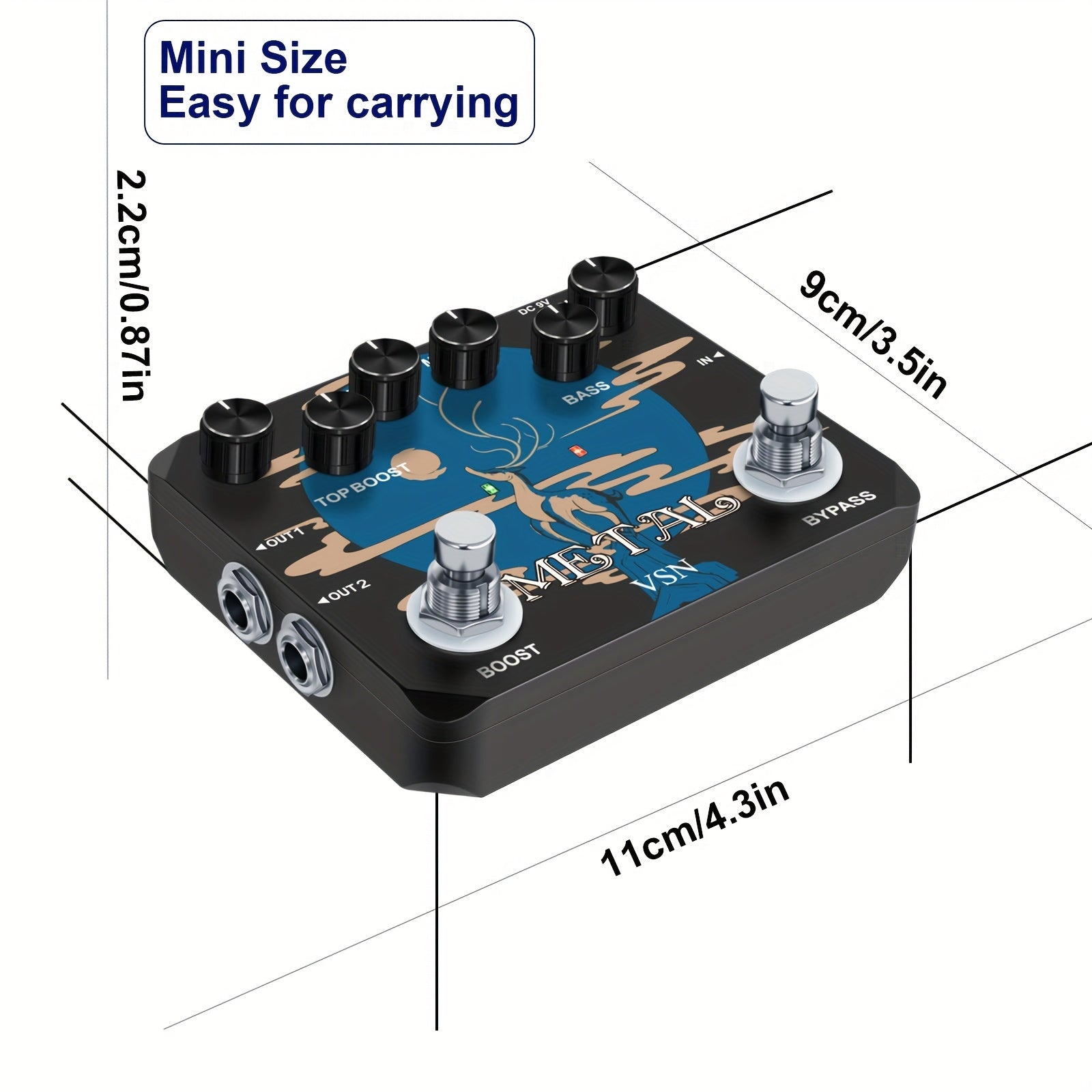Heavy Metal Distortion Gitarrenpedal, Metallverzerrungspedal für Alltag und Zuhause – Detailansicht 2