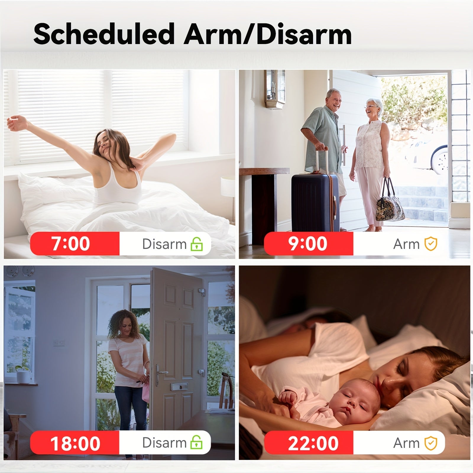 Heimalarmanlage, Schwarz für Schlafzimmer und Bett – Detailansicht 12