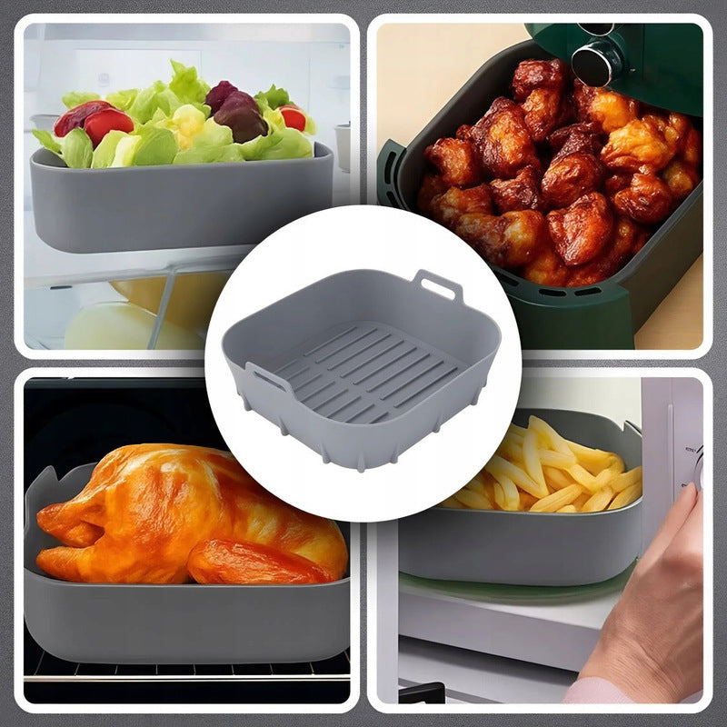 Heißluftfritteuse, Silikon für Heißluftfritteuse 17×17 cm • Flexibler und Fritteuse – Detailansicht 2