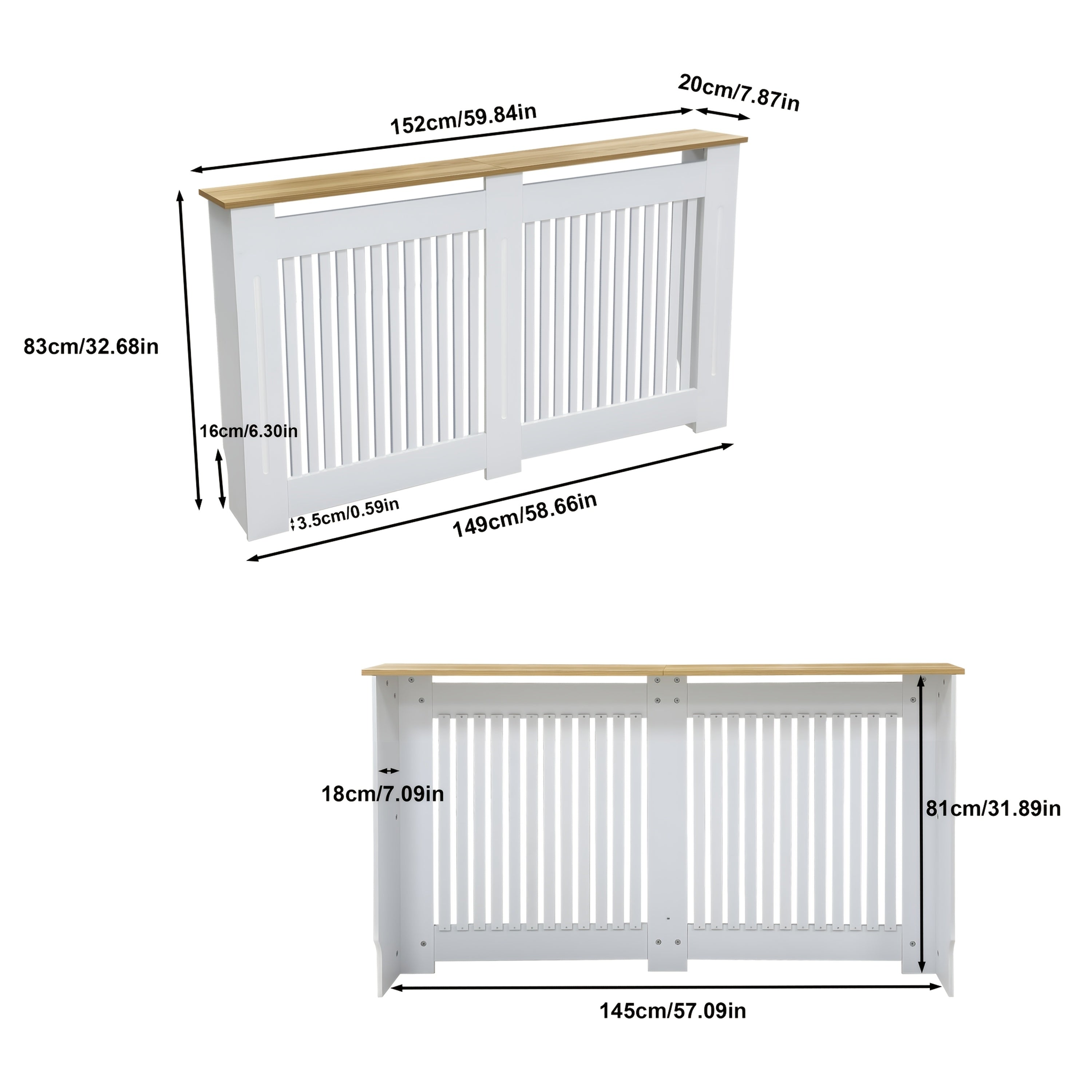 Heizkörperverkleidung, Vertikal S 78x20x83cm für Wohnbereich – Detailansicht 4