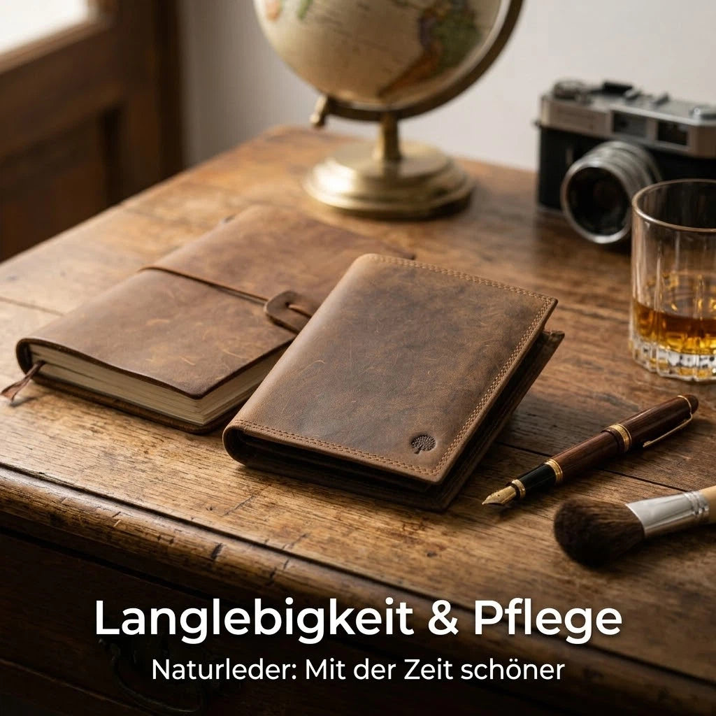 Herren Geldbörse aus echtem Wildleder, Braun für Alltag und Zuhause – Detailansicht 26