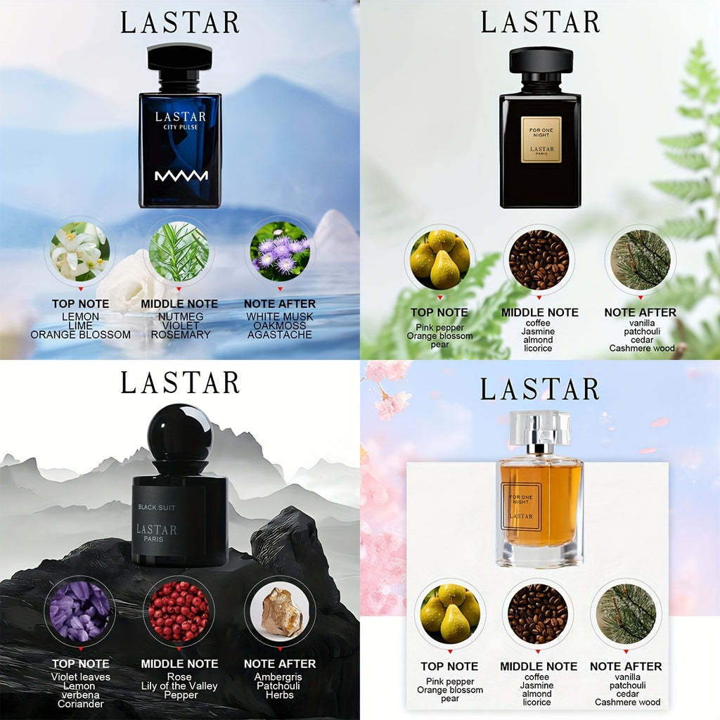 Herrenparfüm-Set, 4er-Pack Herren-Parfümset, Patchouli-, Vanille für Alltag – Detailansicht 4