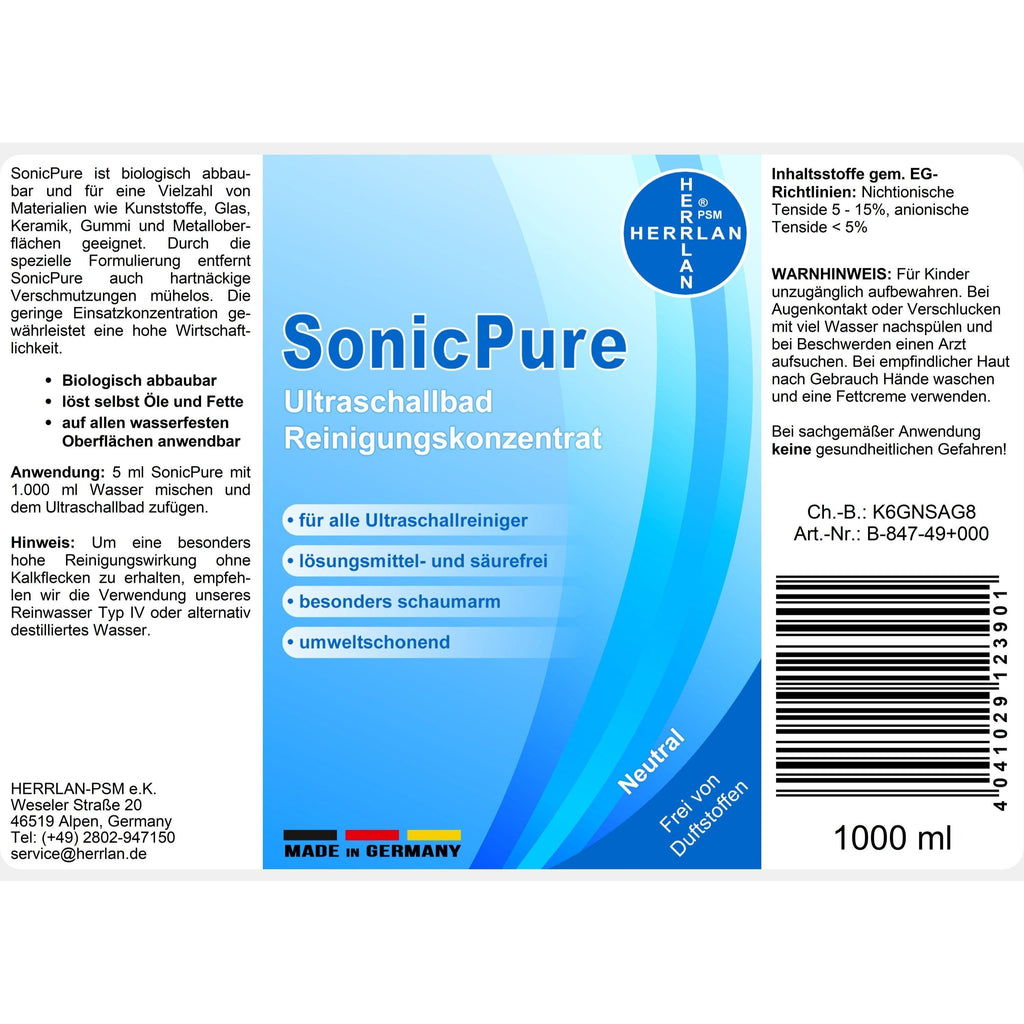 HERRLAN® SonicPure Ultraschallbad, 1000 ml für Badezimmer und Haushalt – Detailansicht 5