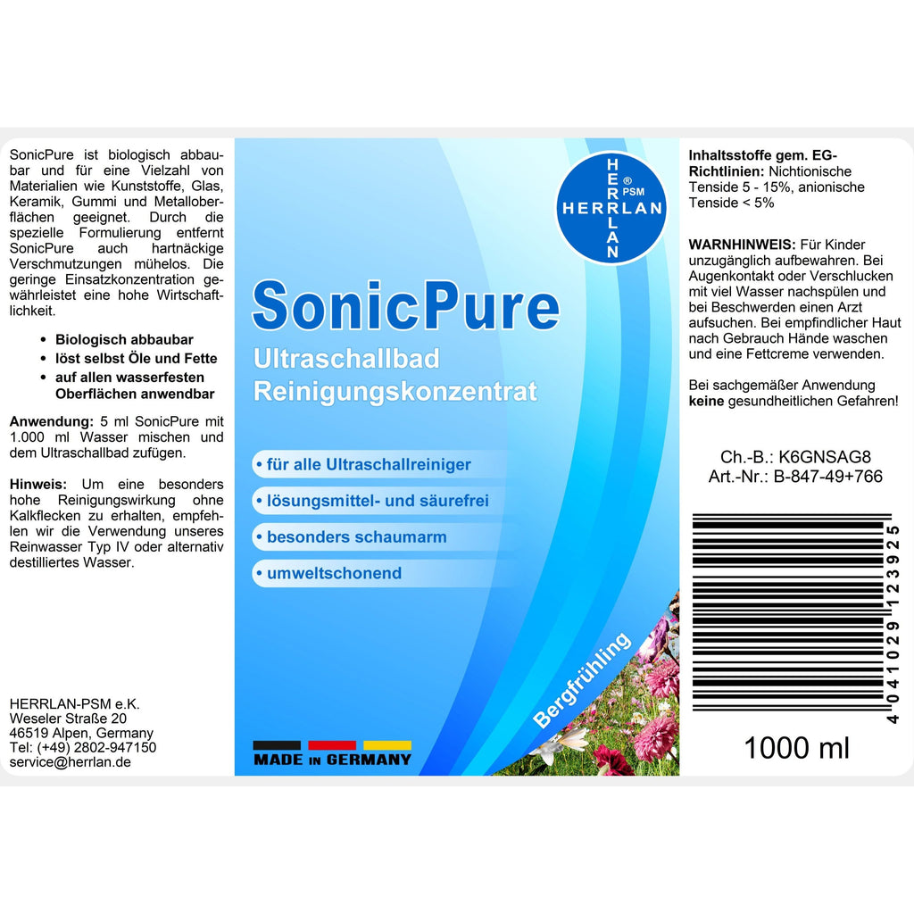HERRLAN® SonicPure Ultraschallbad, 1000 ml für Badezimmer und Haushalt – Detailansicht 7