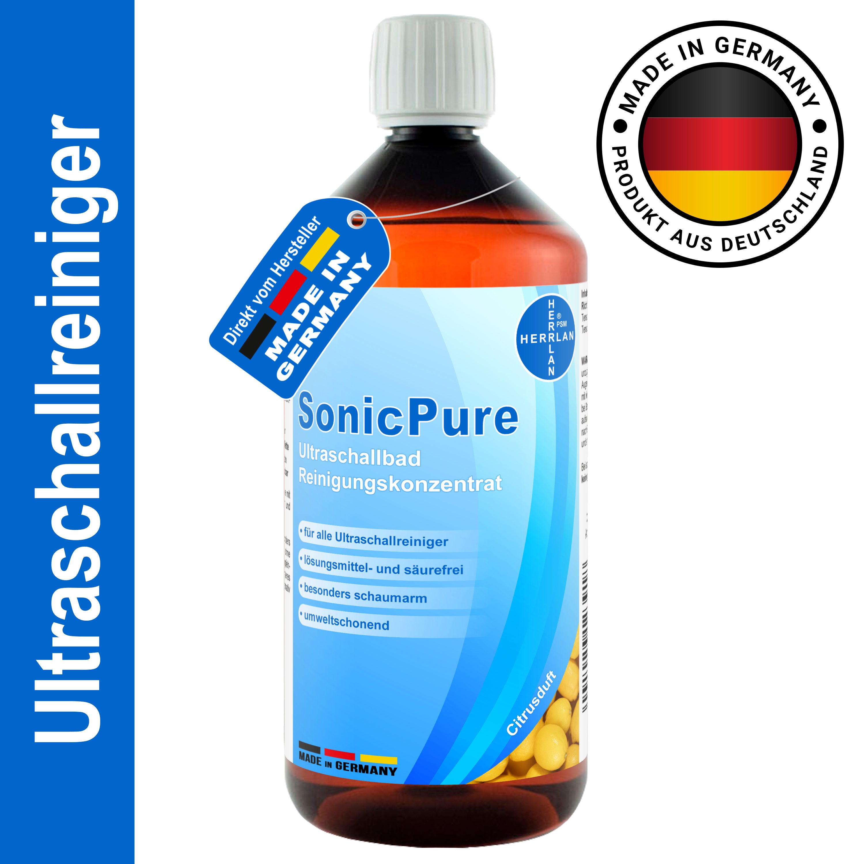 HERRLAN® SonicPure Ultraschallbad, 1000 ml für Badezimmer und Haushalt – Detailansicht 9