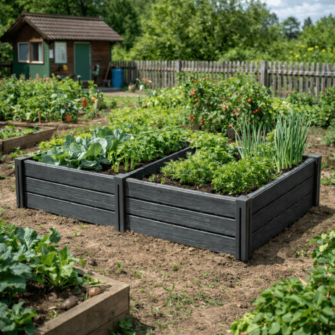 Hochbeet, anthrazit für Garten und Terrasse – Hauptansicht
