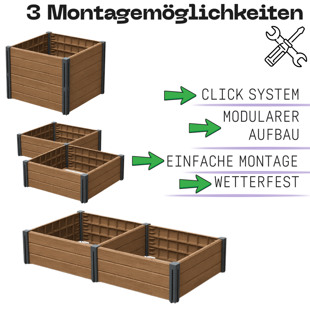 Hochbeet, anthrazit für Garten und Terrasse – Detailansicht 13