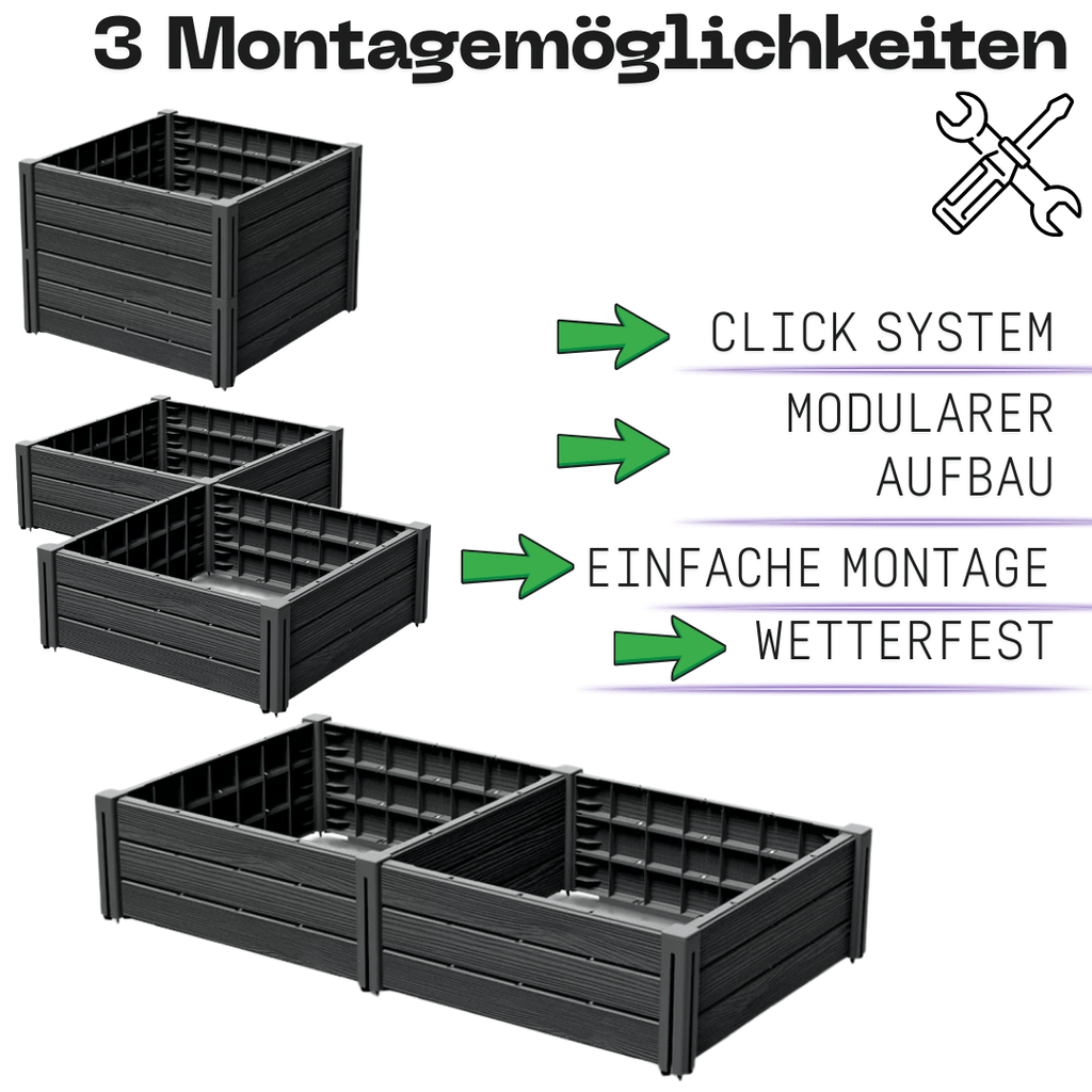 Hochbeet, anthrazit für Garten und Terrasse – Detailansicht 26