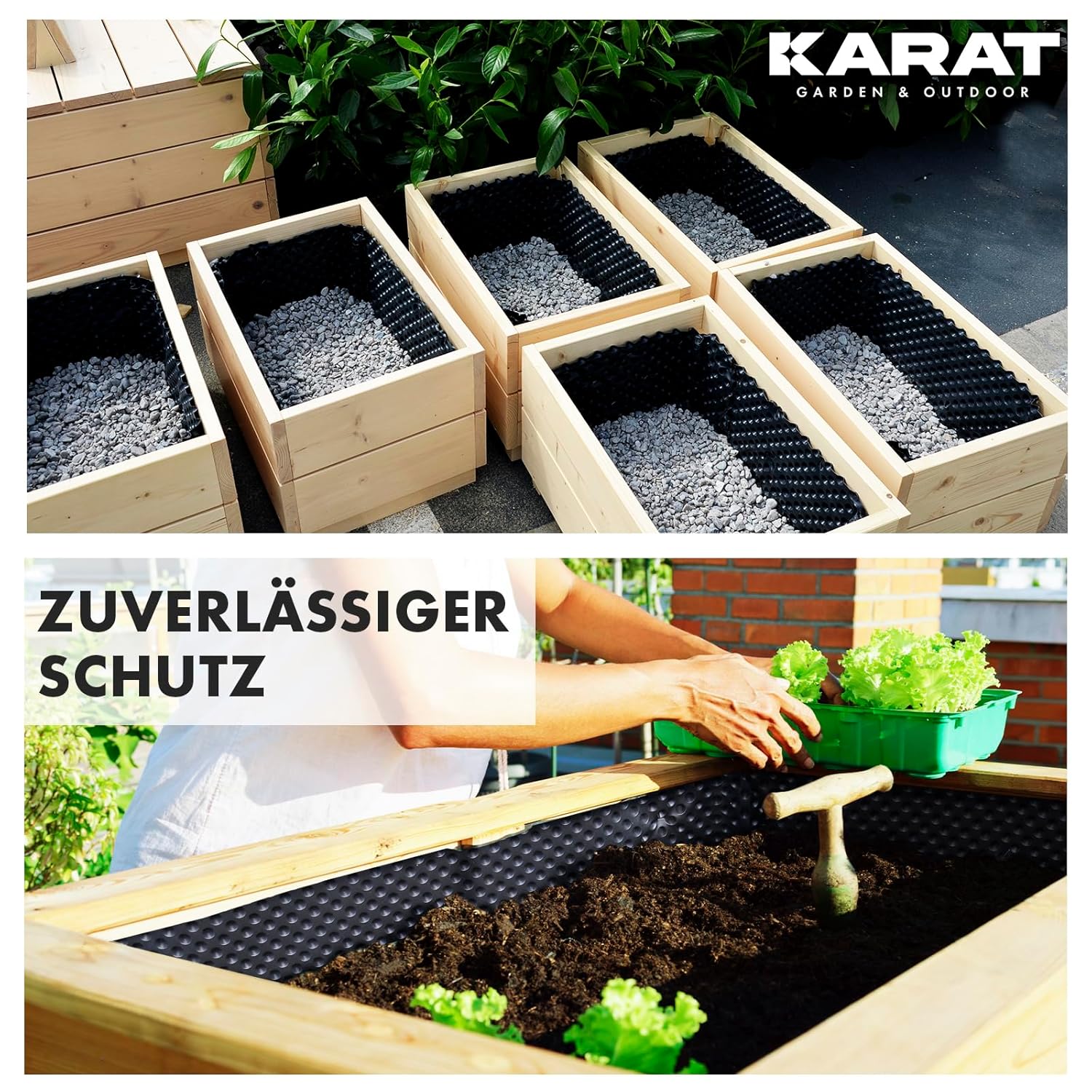 Hochbeet, Schwarz für Garten und Terrasse – Detailansicht 7