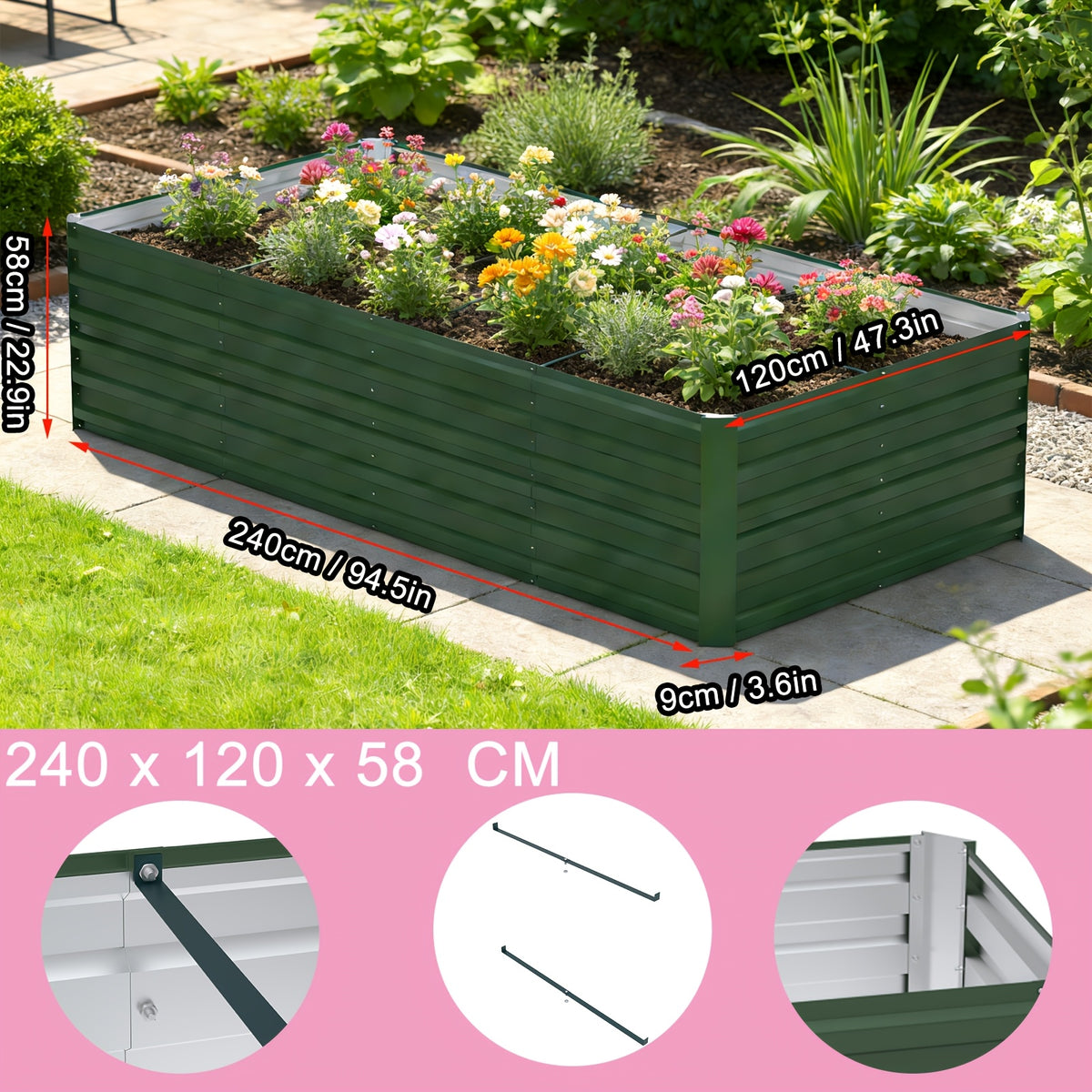 Hochbeet, Silbrig für Garten und Terrasse – Detailansicht 16