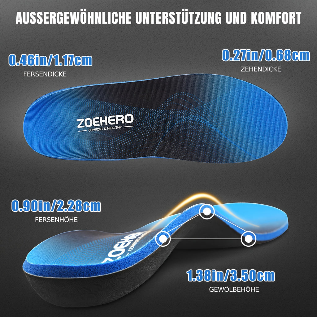 Hochbelastbare Fußgewölbestütz-Einlegesohlen, EU 35-36 (23cm) für Damen und Herren – Detailansicht 3