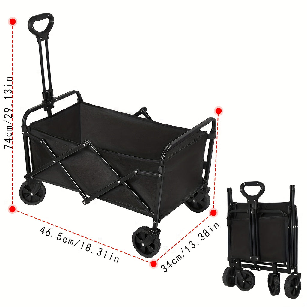 Hochbelastbarer Handwagen & faltbarer Feldwagen, 360° drehbar für Garten und Terrasse – Detailansicht 4