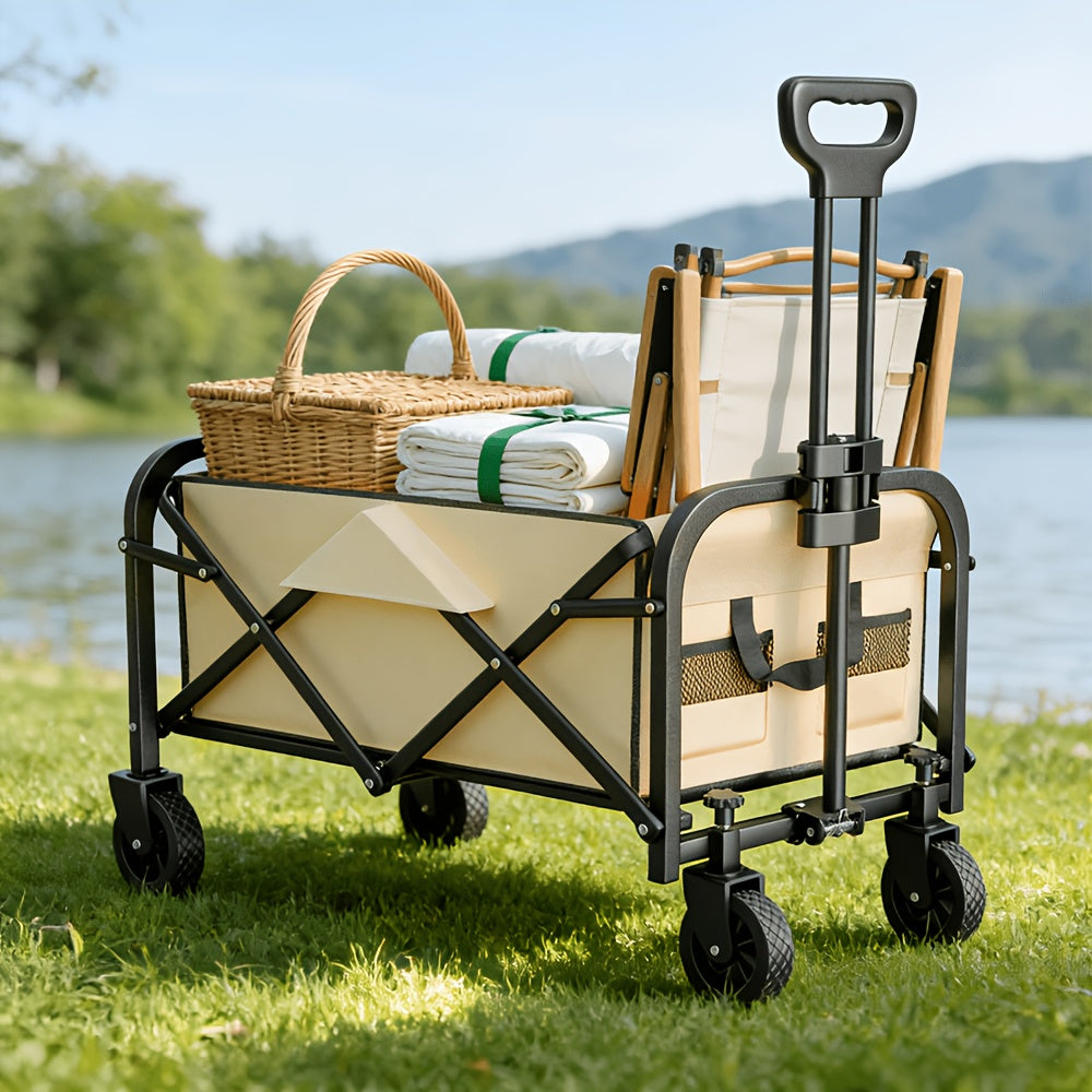 Hochbelastbarer klappbarer Handwagen, Metall für Camping und Reisen – Detailansicht 4