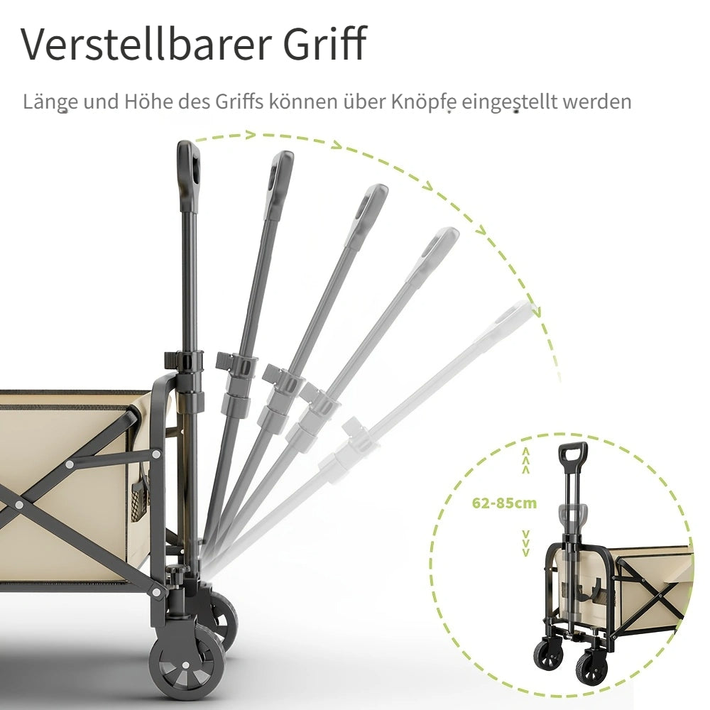 Hochbelastbarer klappbarer Handwagen, Metall für Camping und Reisen – Detailansicht 8