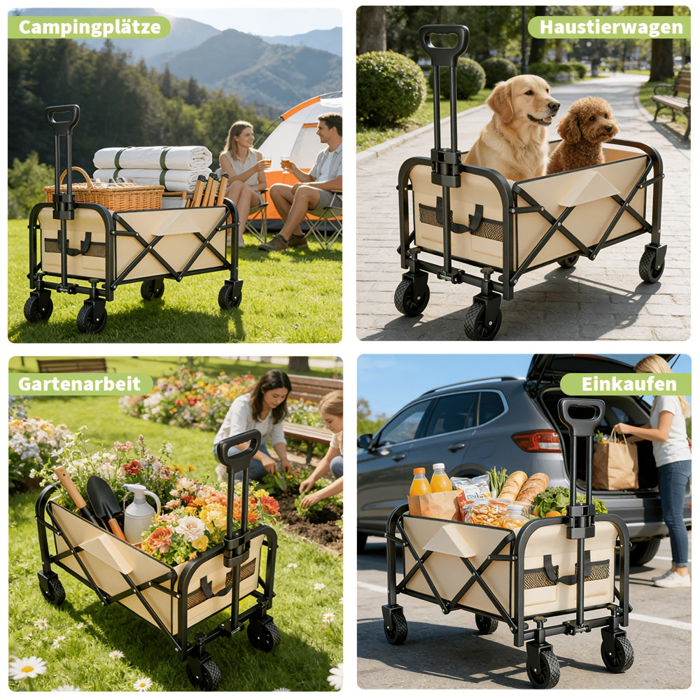 Hochbelastbarer klappbarer Handwagen, Metall für Camping und Reisen – Detailansicht 11