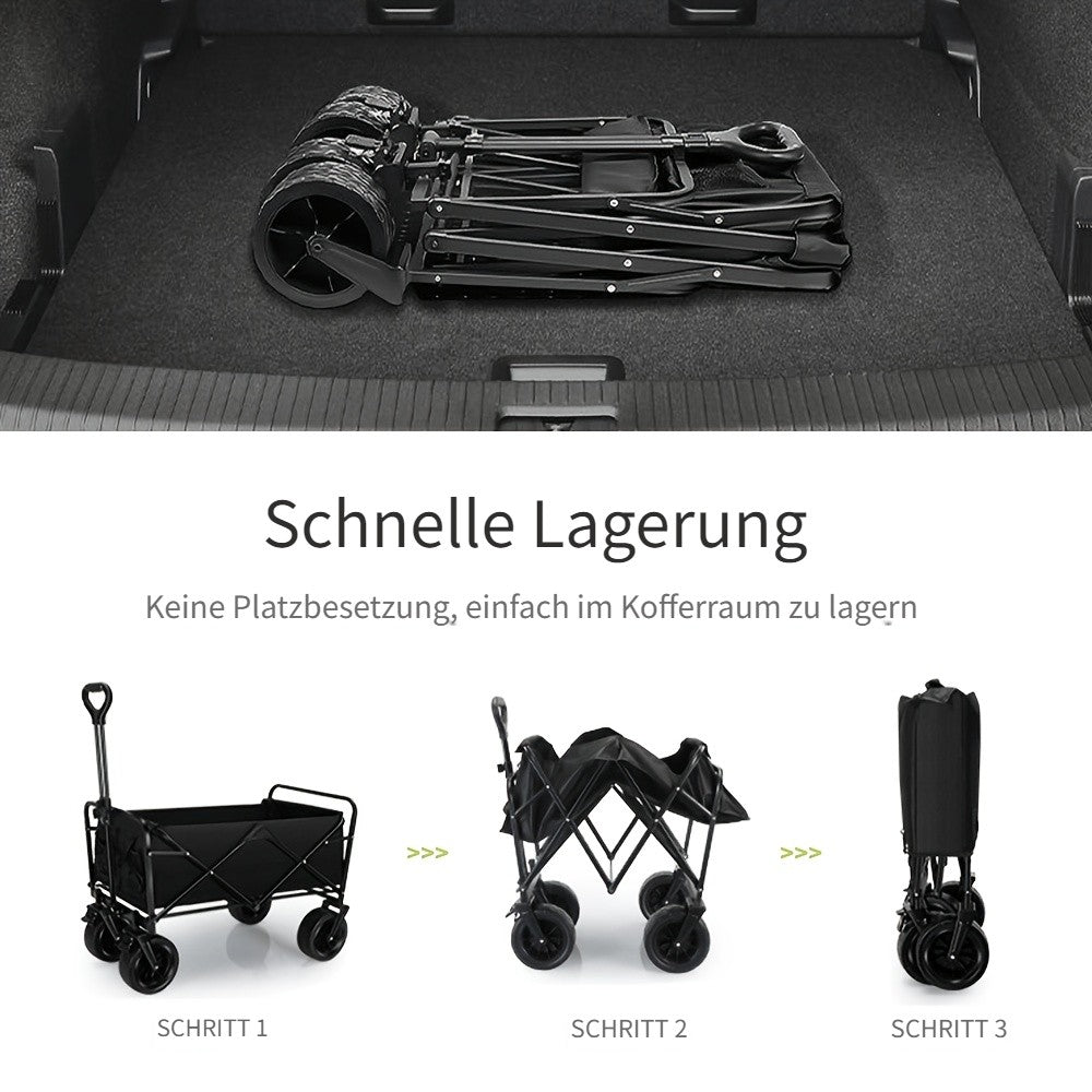 Hochbelastbarer klappbarer Handwagen, Metall für Camping und Reisen – Detailansicht 12
