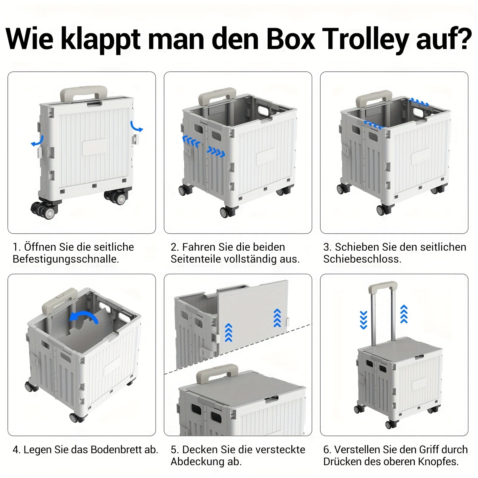 Hochbelastbarer Transportwagen, 360° drehbar für Camping und Reisen – Detailansicht 16