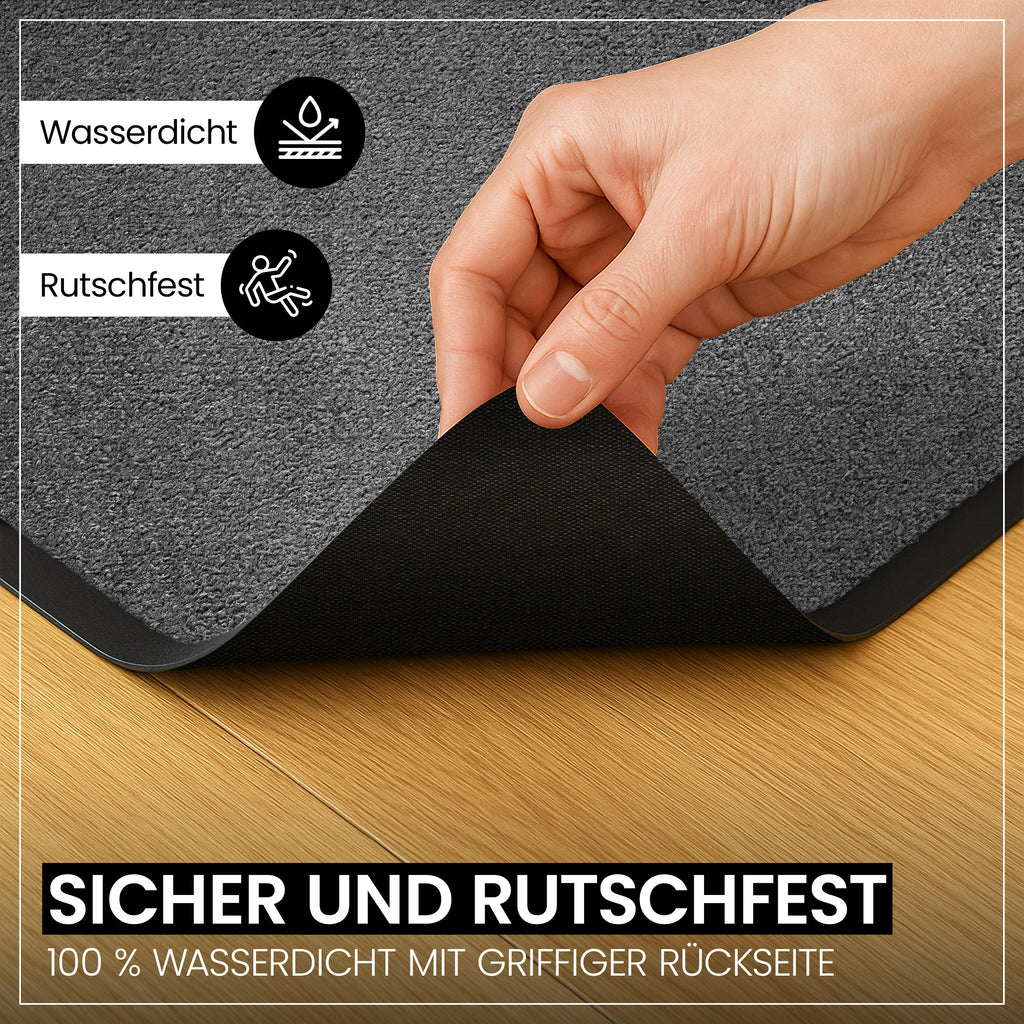Hochwertige Fußmatte, rutschfest für Innen und Außen, Schmutzfangmatte rutschfest – Detailansicht 2