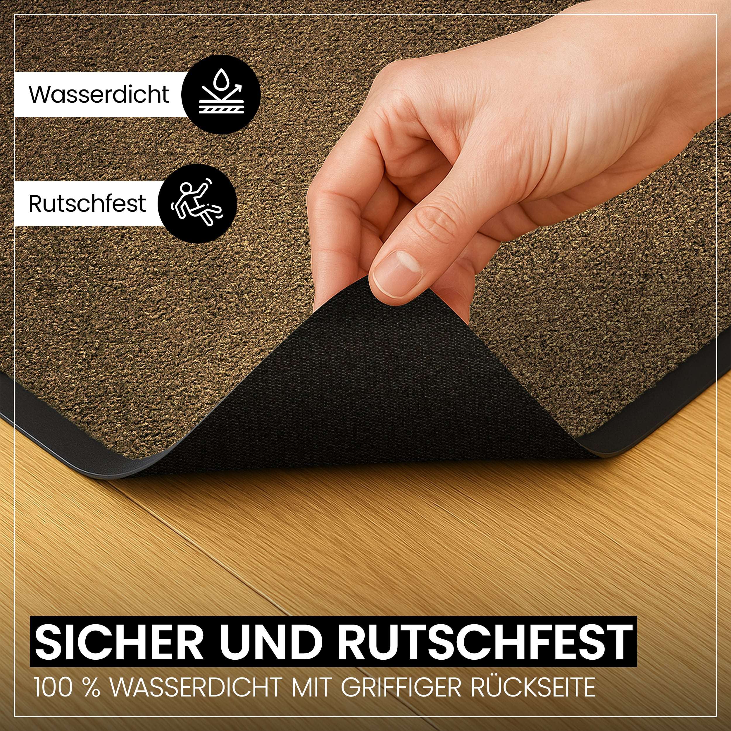 Hochwertige Fußmatte, rutschfest für Innen und Außen, Schmutzfangmatte rutschfest – Detailansicht 15