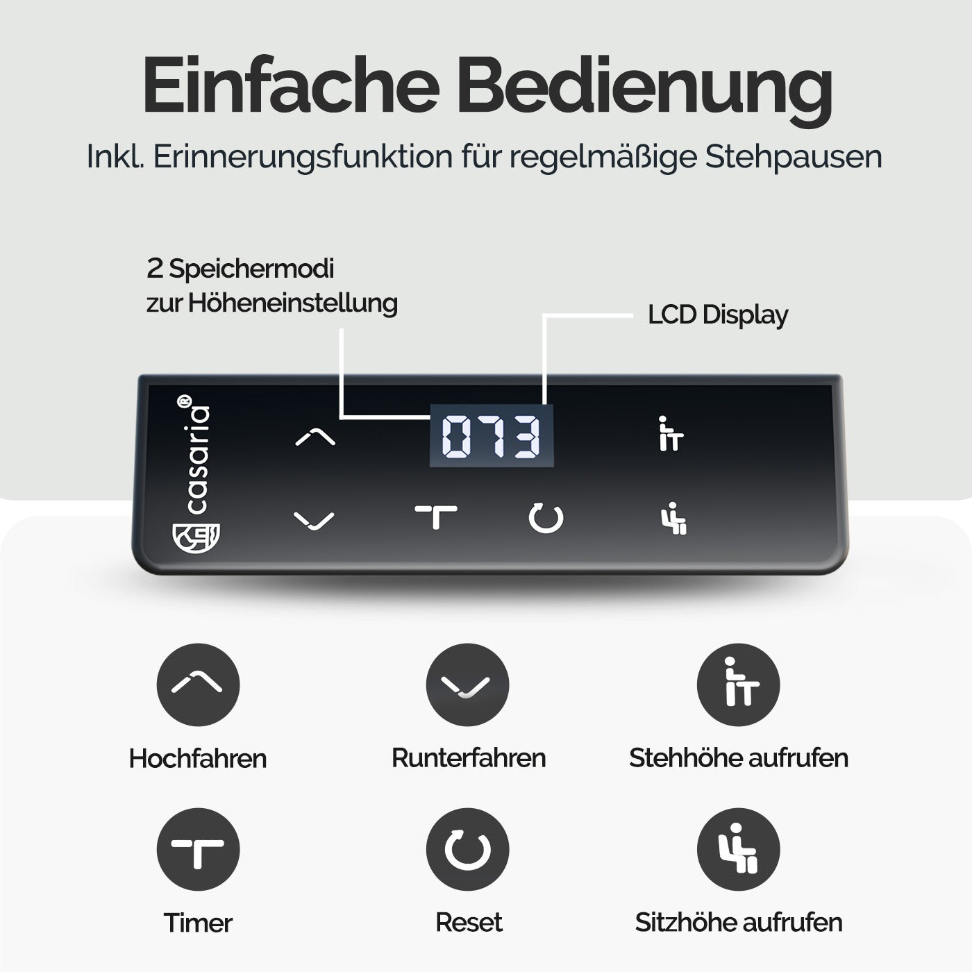 Höhenverstellbarer Schreibtisch, 110cm für Arbeitszimmer und Homeoffice – Detailansicht 5