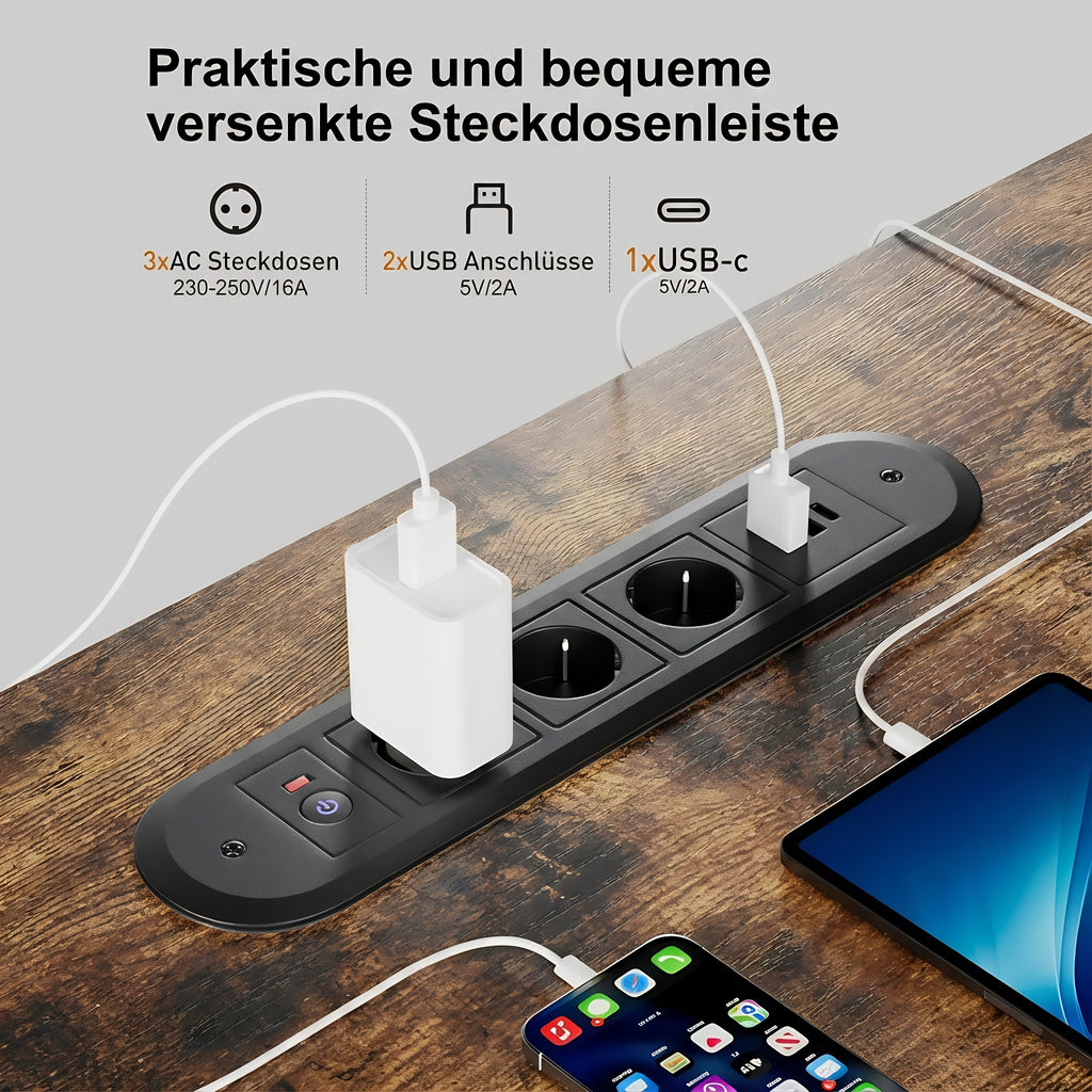 Höhenverstellbarer Schreibtisch, 113,03 cm für Arbeitszimmer und Homeoffice – Detailansicht 7